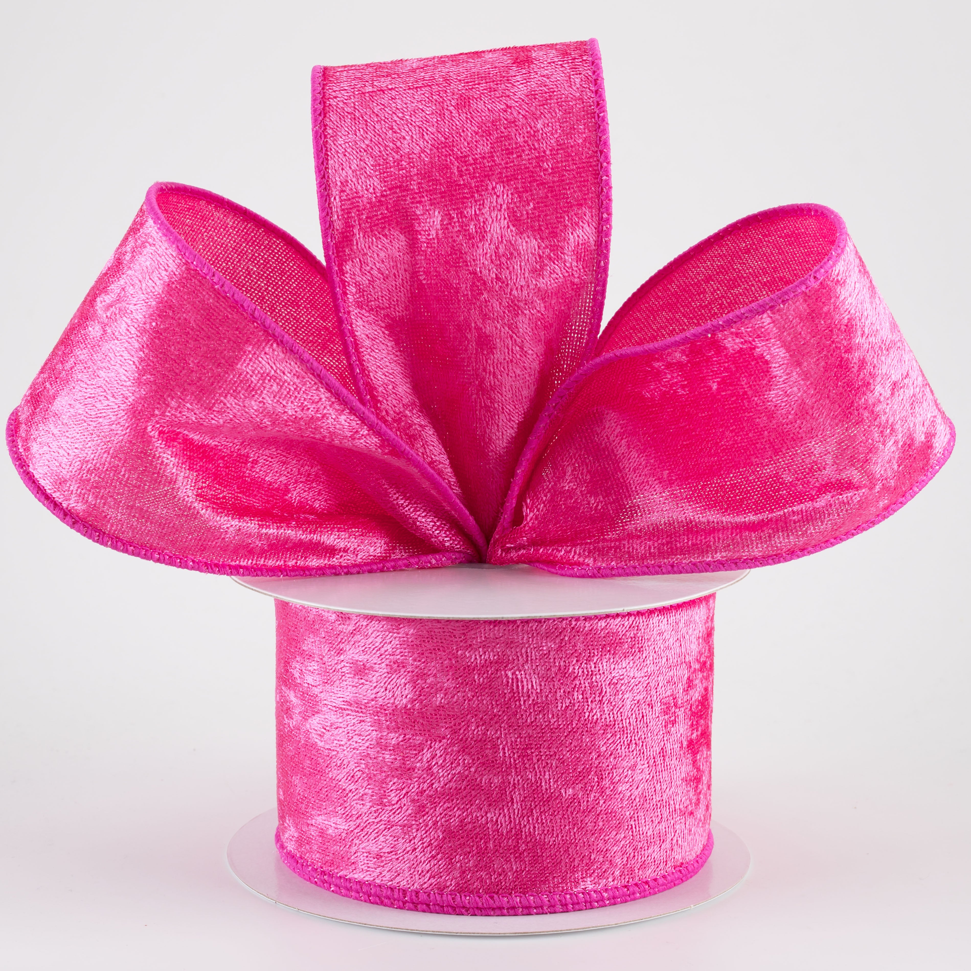 2.5" Lush Velvet Ribbon: Fuchsia Hot Pink (10 Yards)
