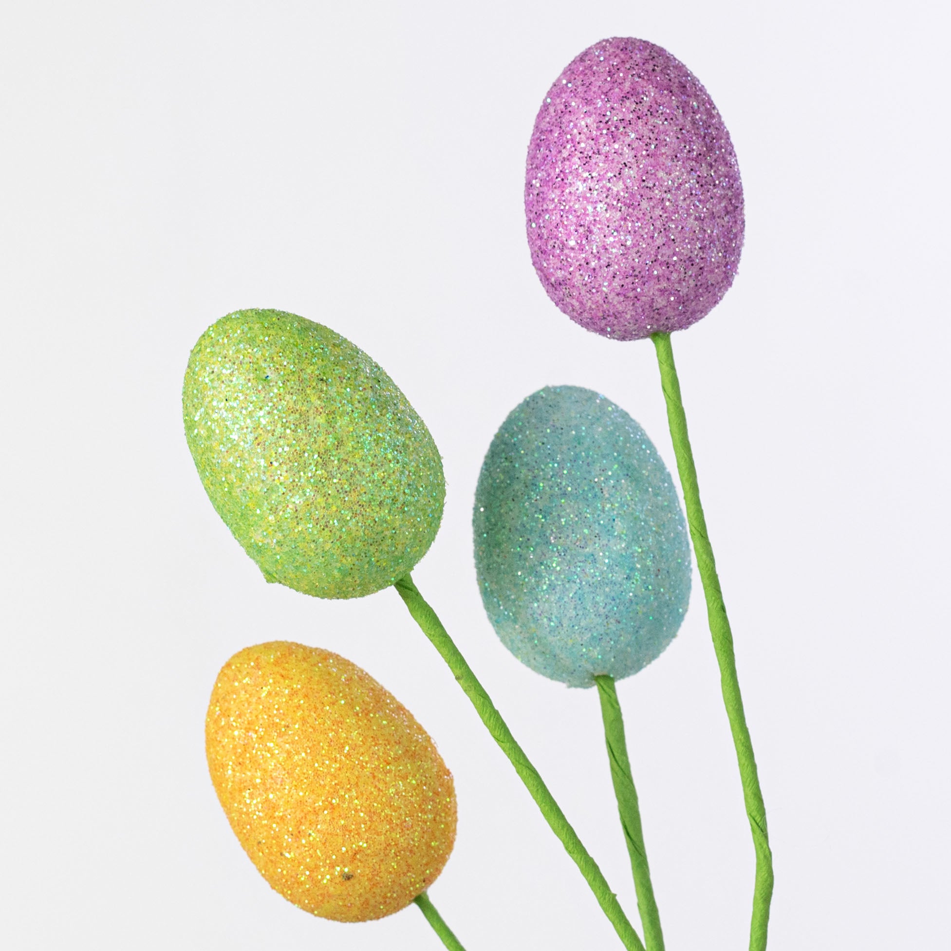 22" Marshmallow Bunny & Iridescent Easter Eggs Spray