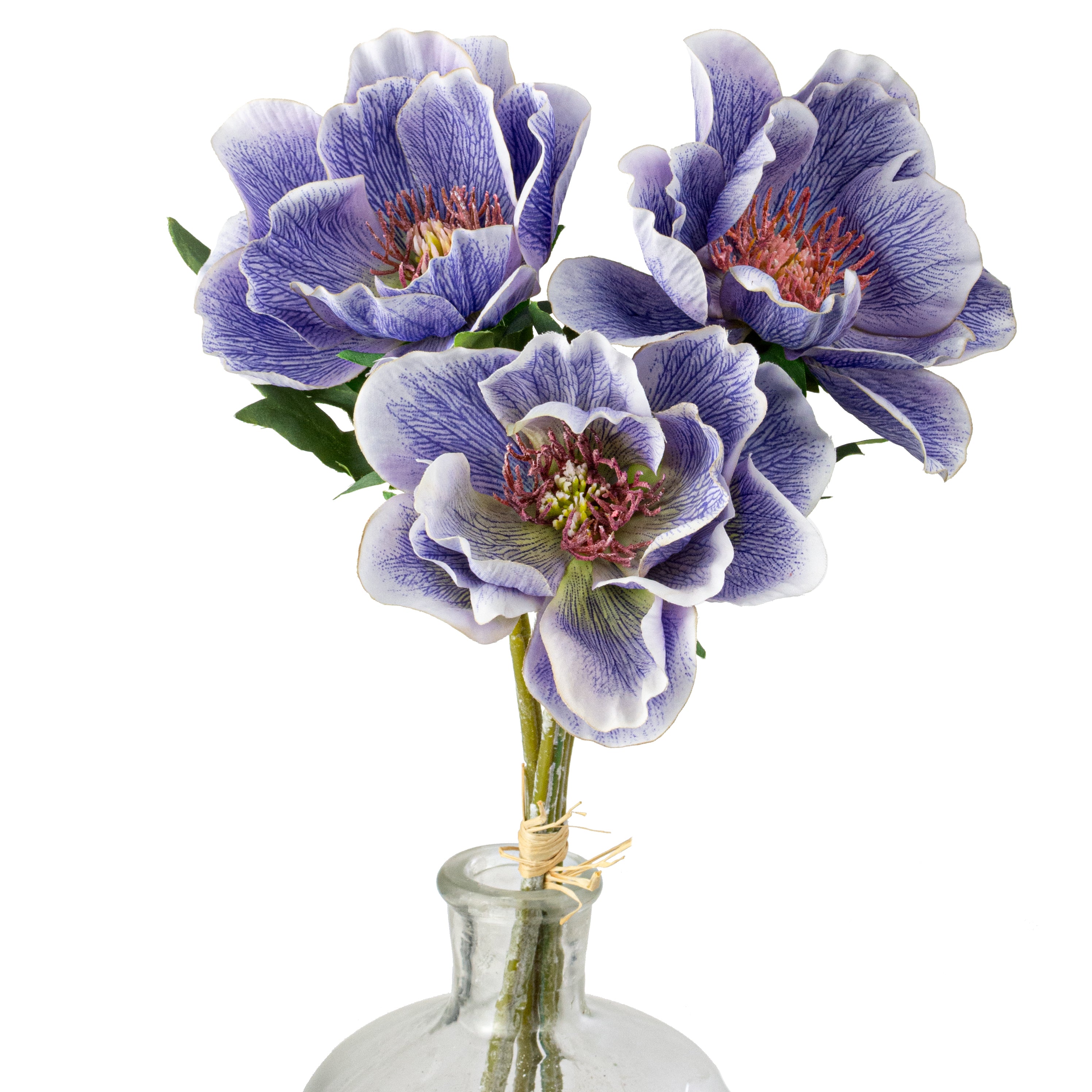 17" Anemone Flower Bundle: Lavender Purple (3)