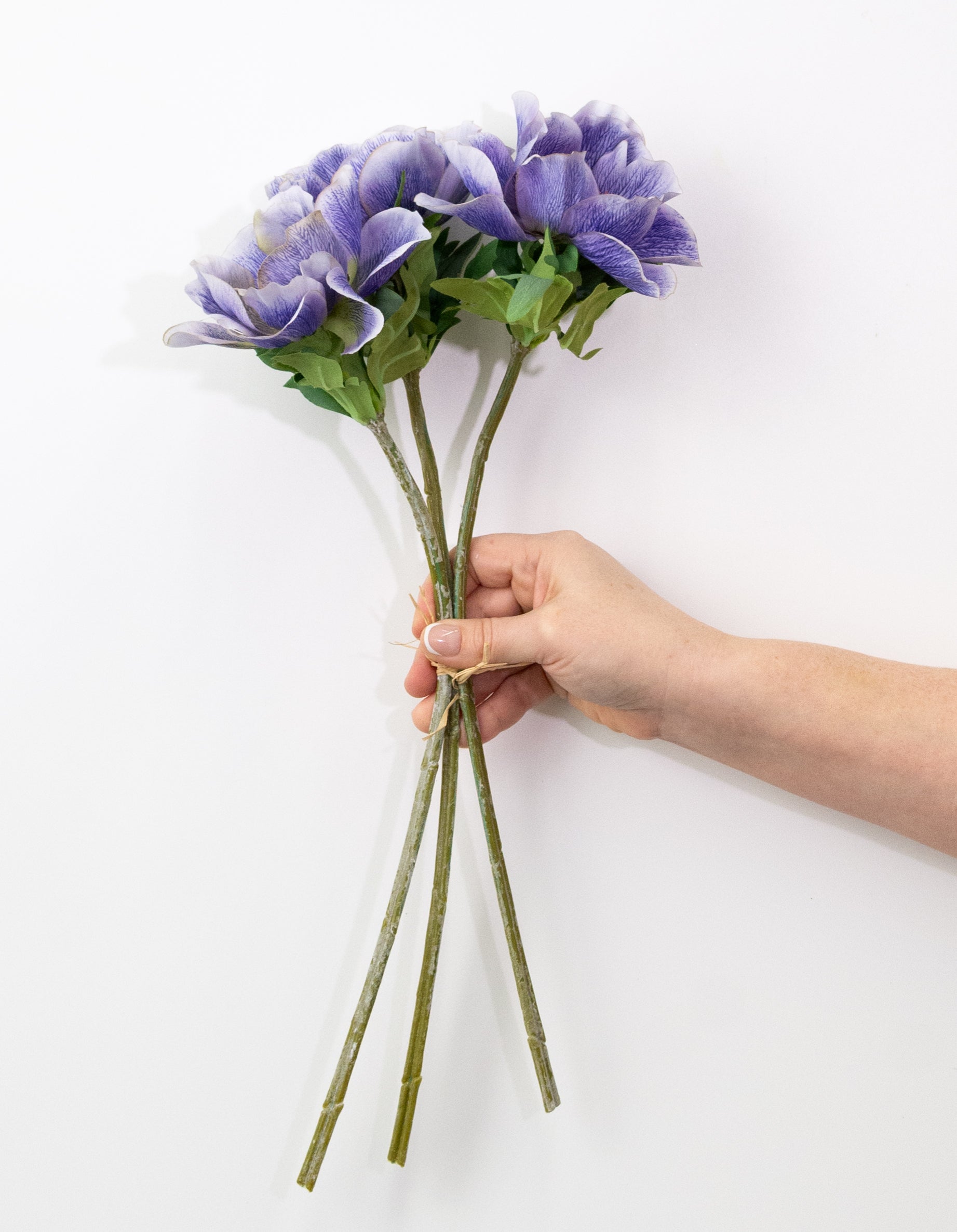 17" Anemone Flower Bundle: Lavender Purple (3)