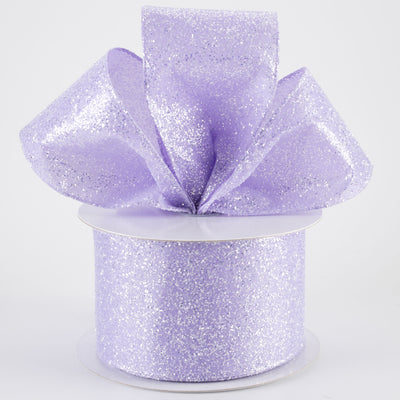 2.5" Candy Glittered Satin Ribbon: Lavender Purple (10 Yards)