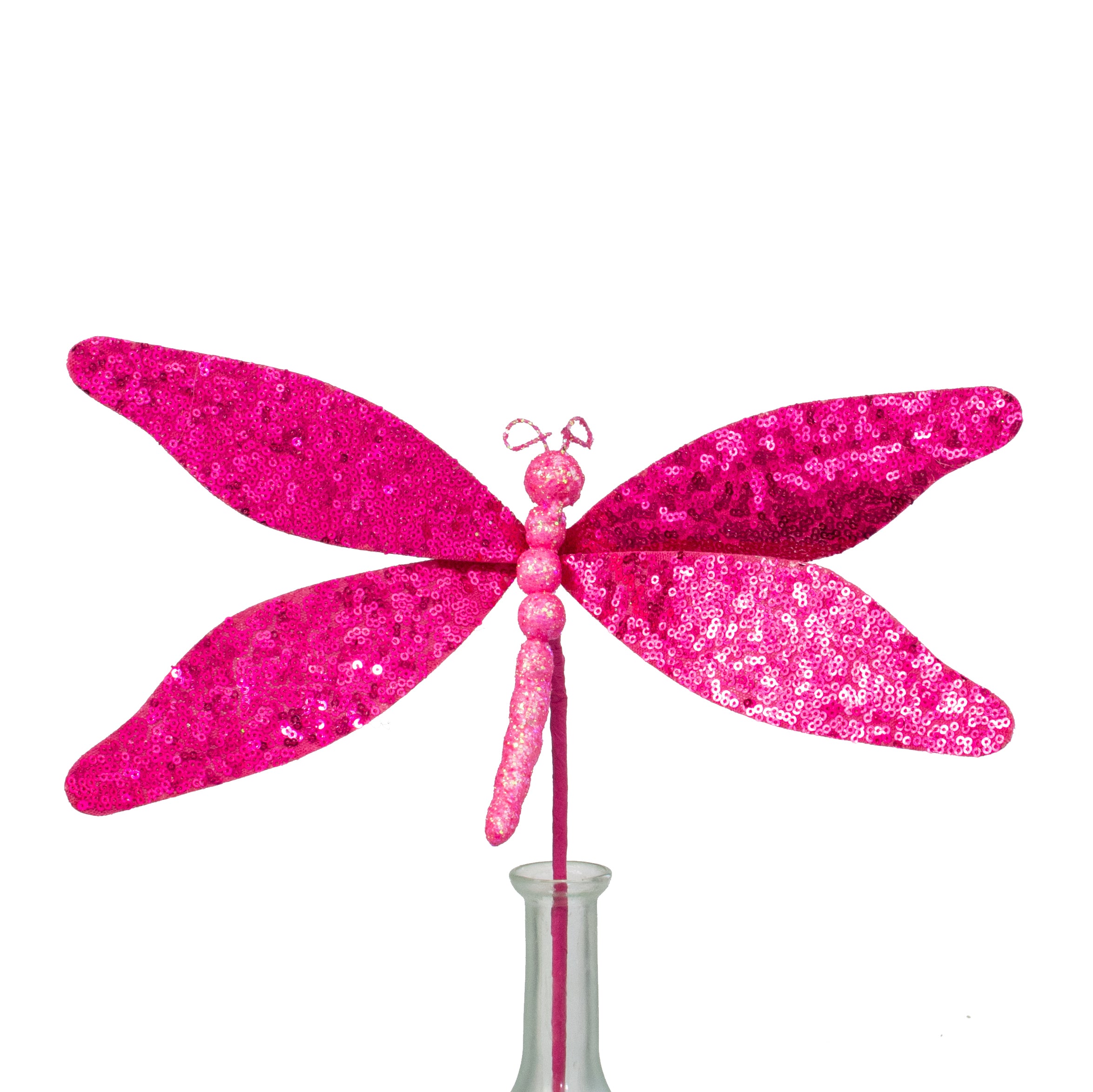 12" Sequin Dragonfly Pick: Hot Pink