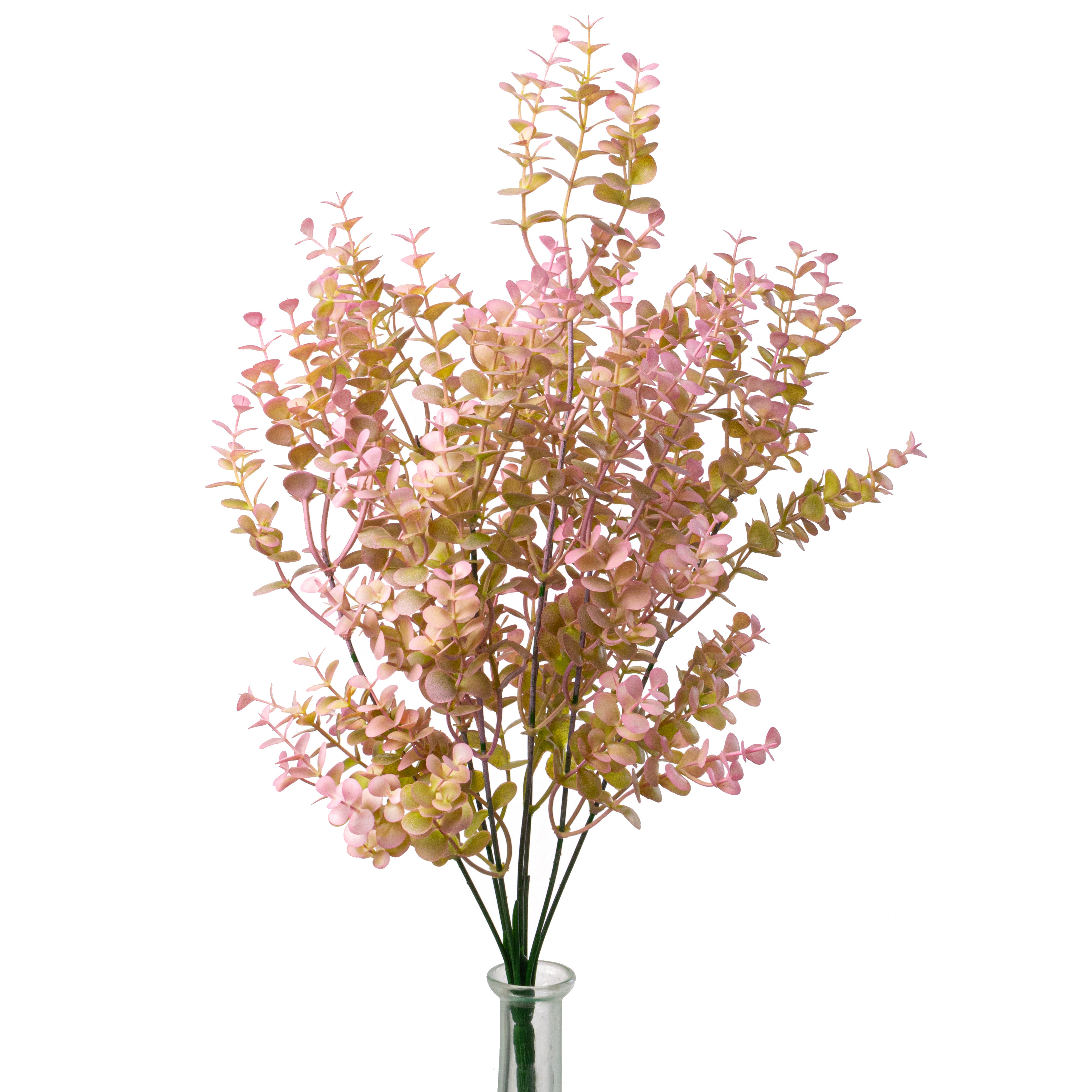 20" Plastic Eucalyptus Bush: Pink