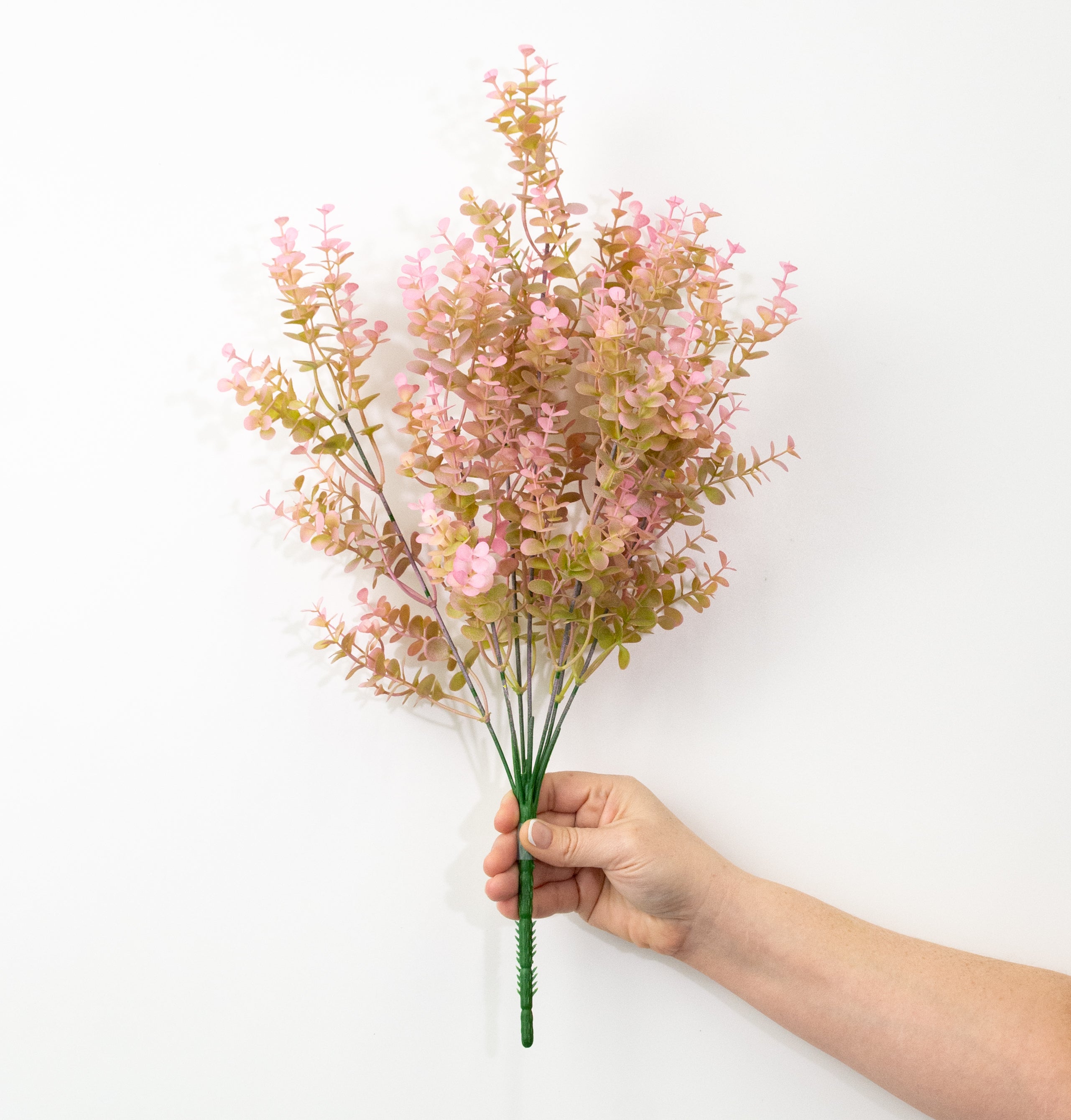 20" Plastic Eucalyptus Bush: Pink