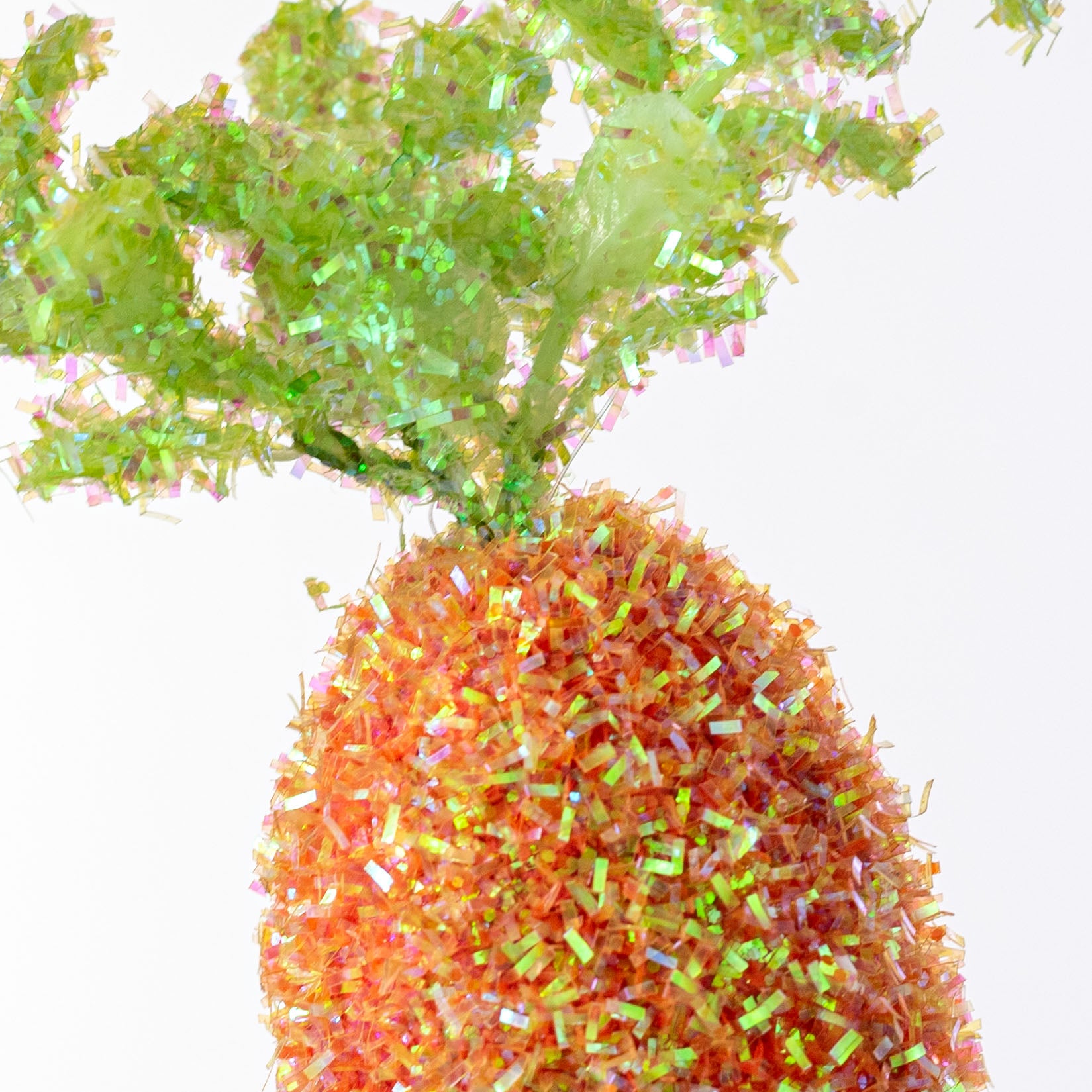 12" V-Cut Foil Carrot Ornament: Iridescent Orange