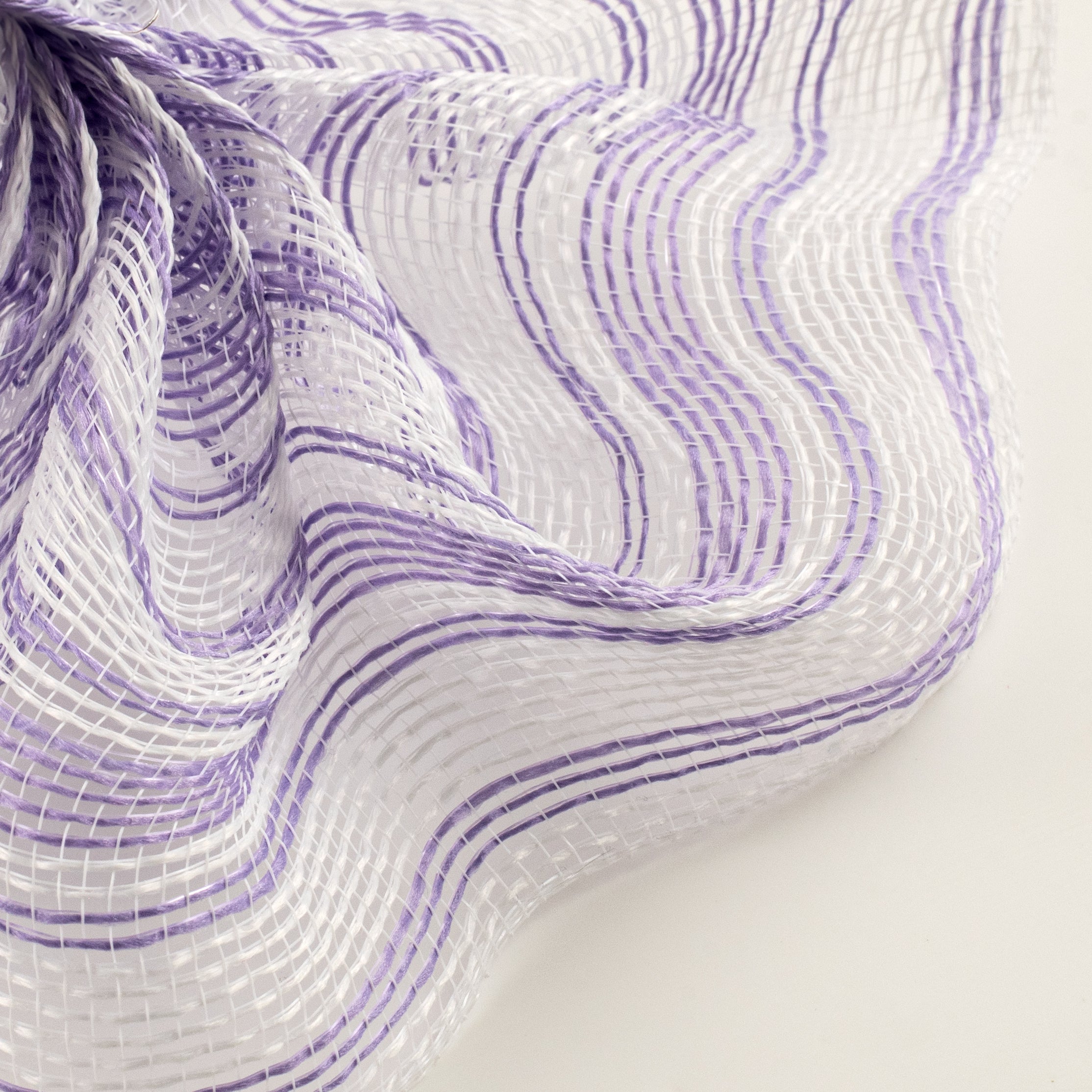 10" Fabric Ticking Mesh: Lavender Purple & White