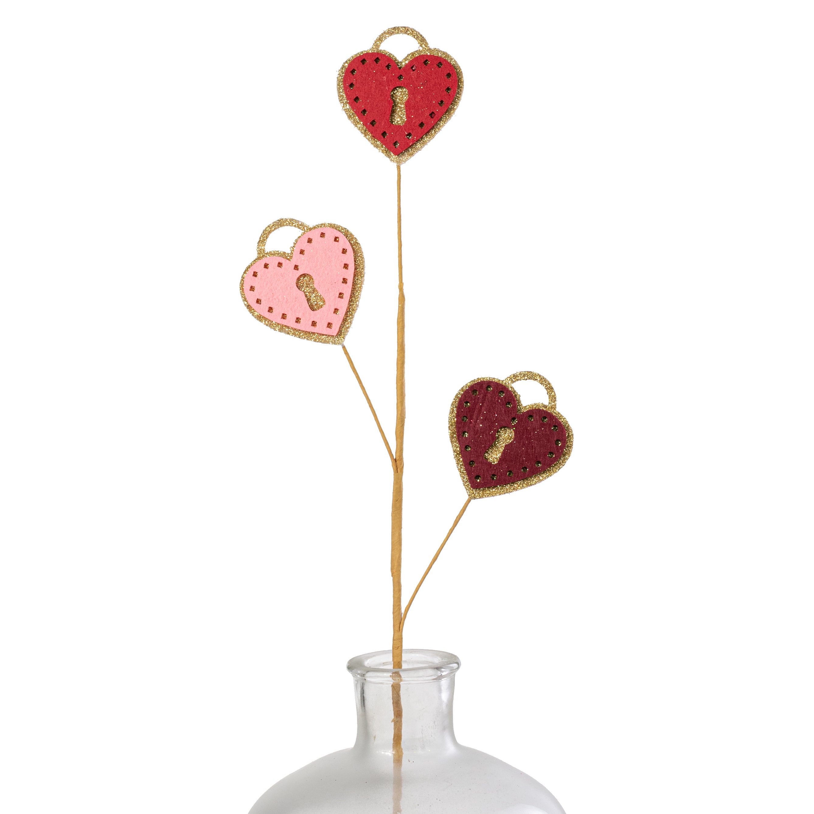 28" Felt Heart Love is Key Locket Spray