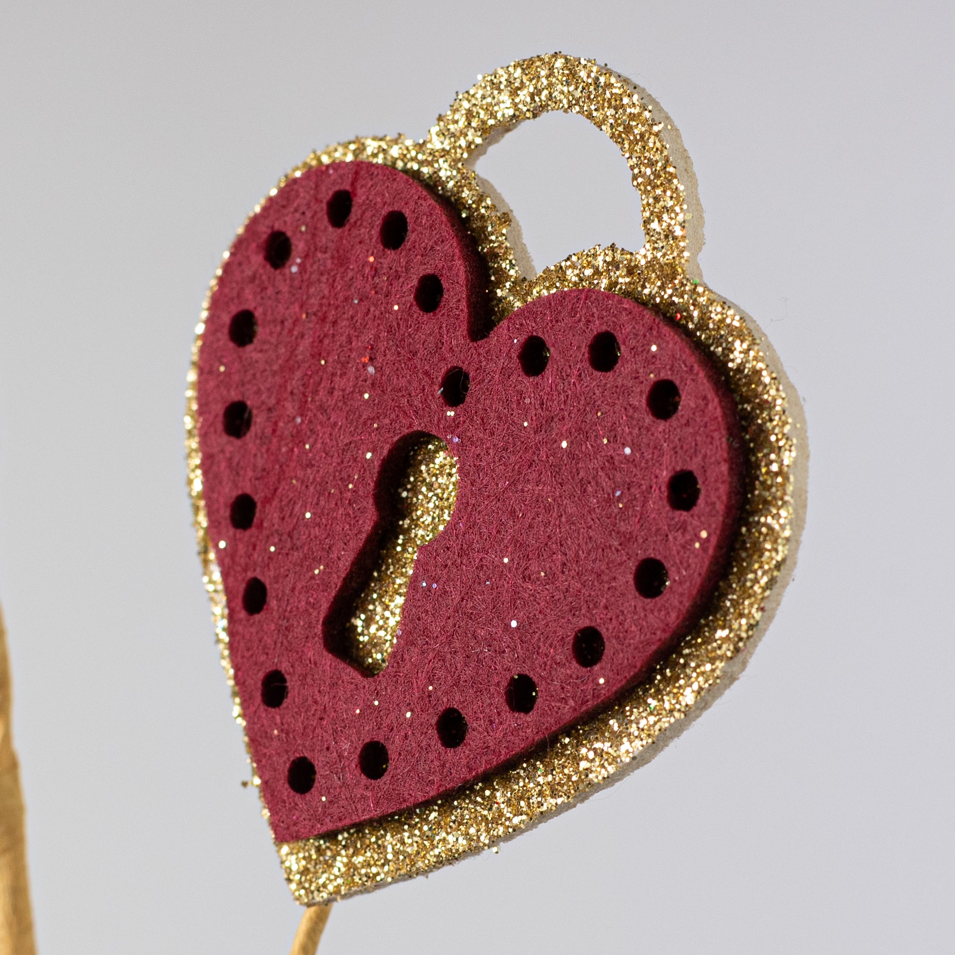 28" Felt Heart Love is Key Locket Spray