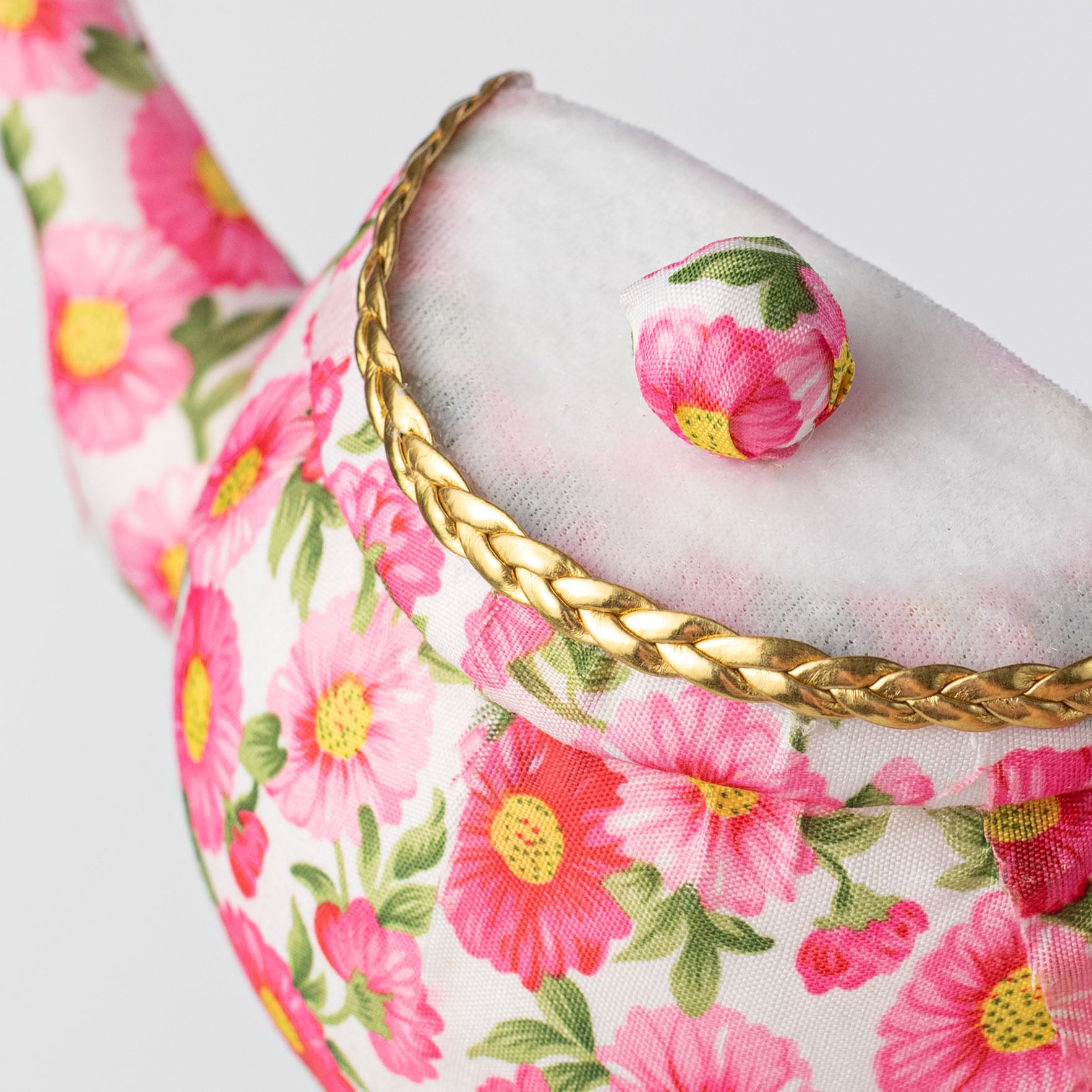 10" Floral Half Tea Pot Decoration: Pink