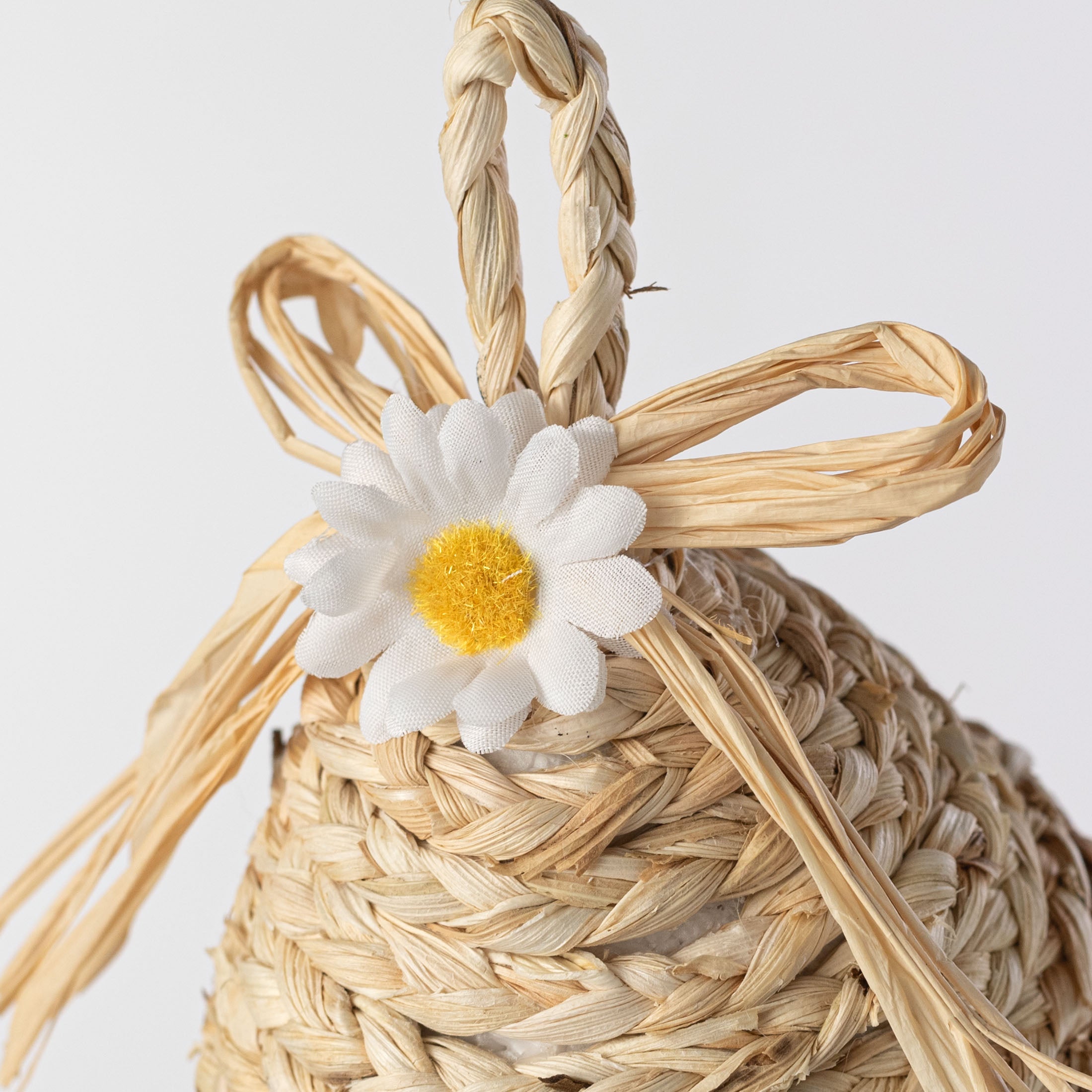 9" Braided Raffia Bee Hive Ornament