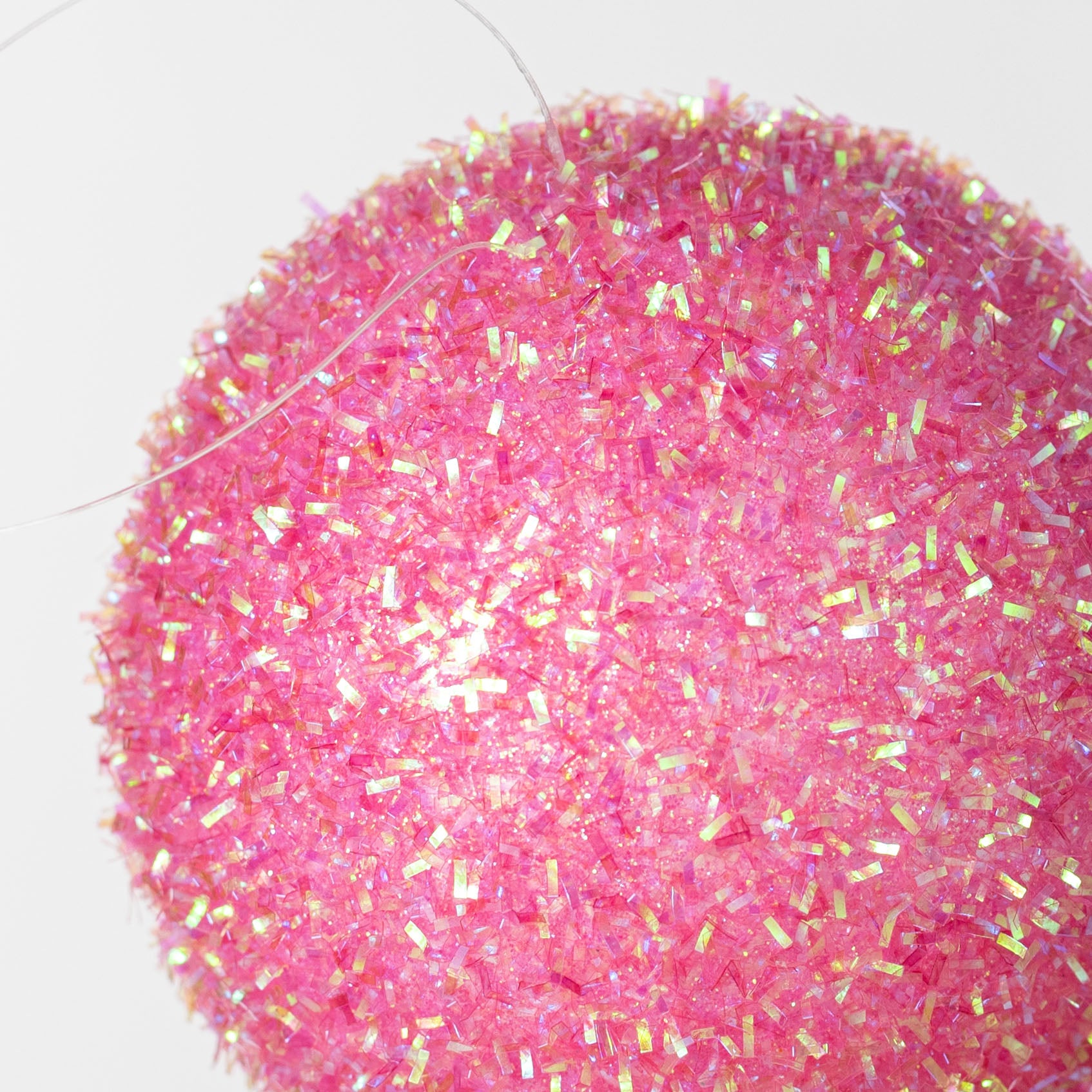 4" V-Cut Foil Ball Ornament: Iridescent Pink