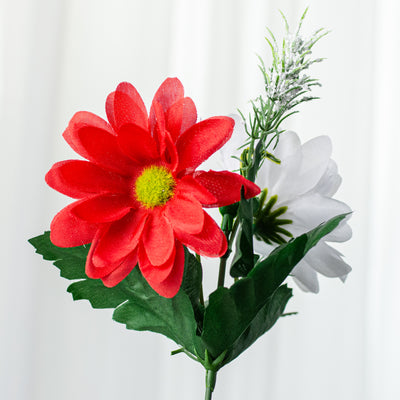17" Colorfast Daisy Mix Bush: Red, White & Blue (14 Stem)