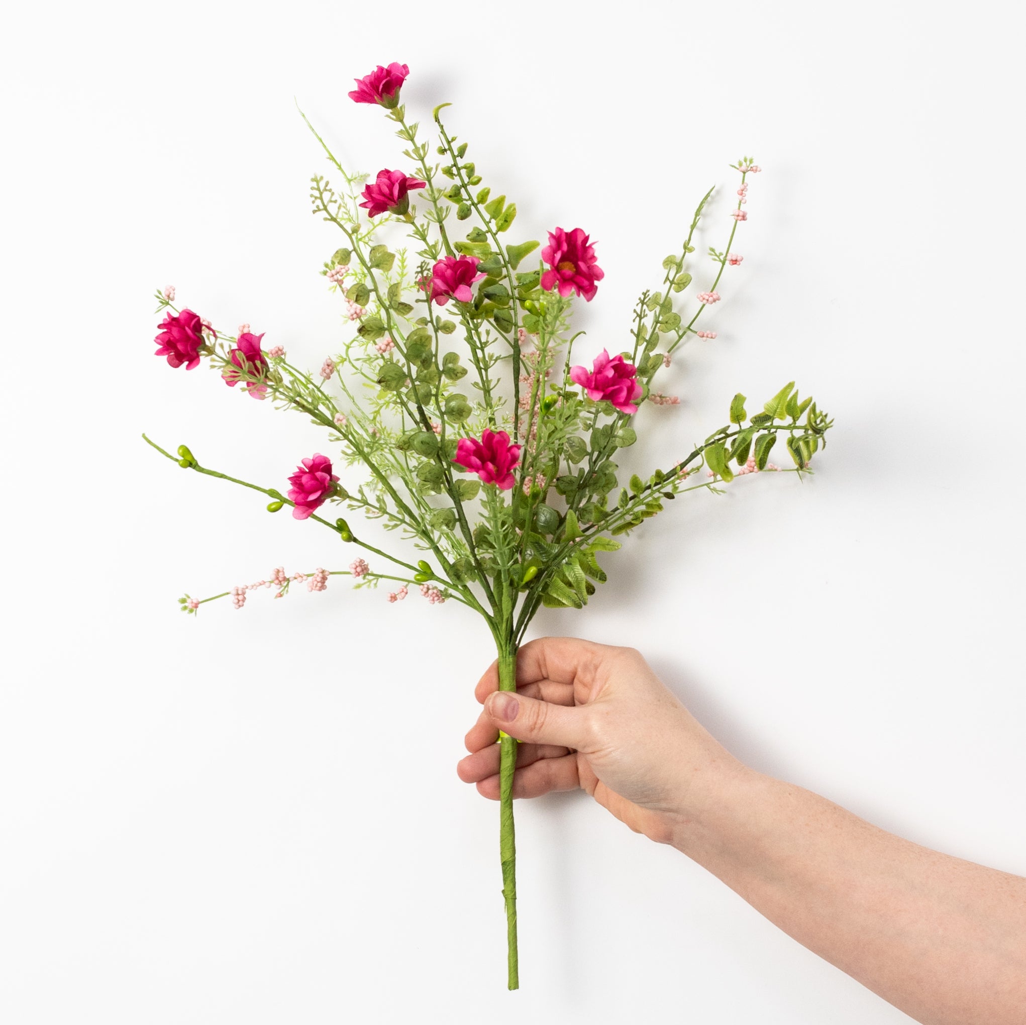 18" Fabric Wildflower Filler Pick: Beauty Pink
