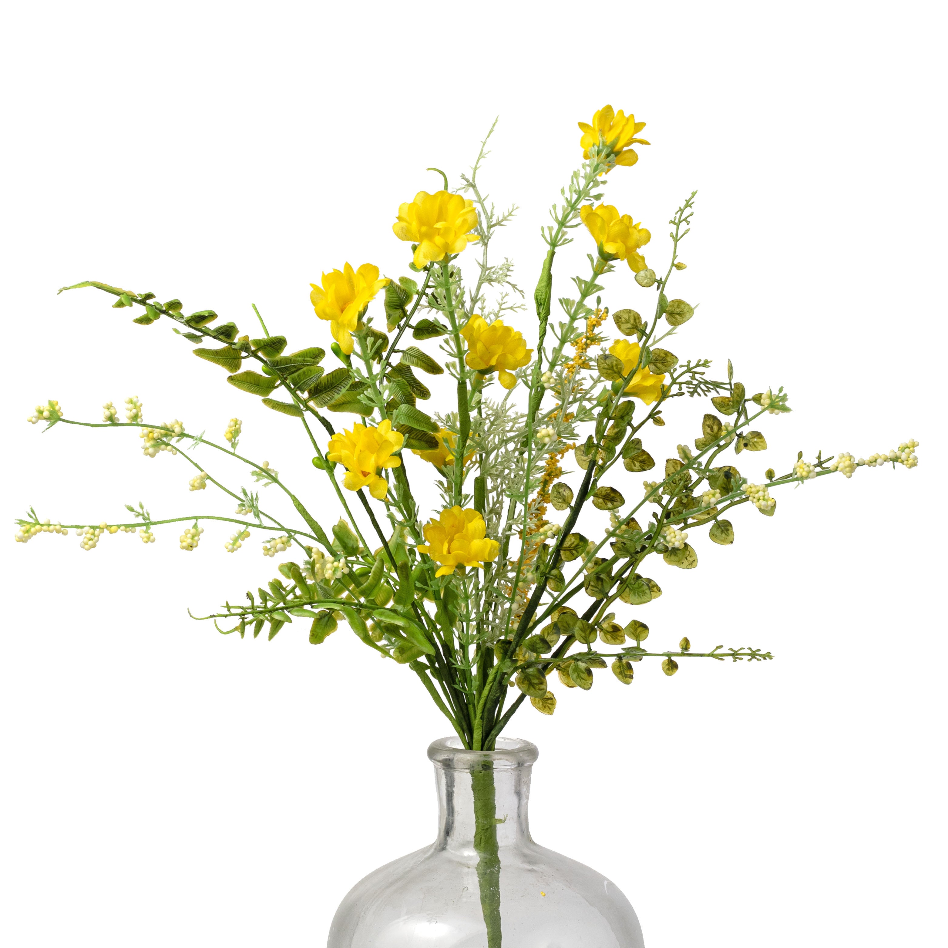 18" Fabric Wildflower Filler Pick: Yellow