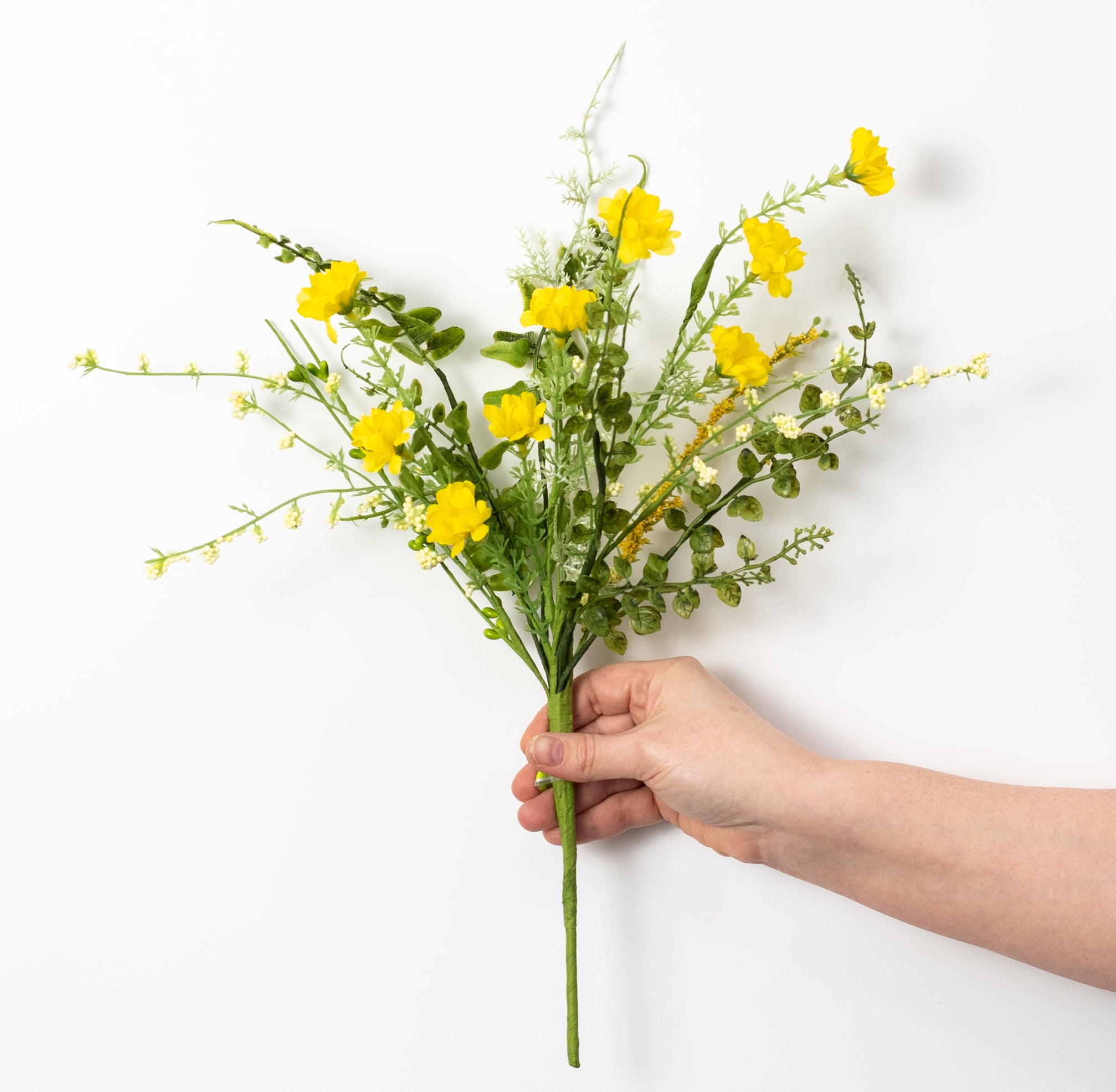 18" Fabric Wildflower Filler Pick: Yellow
