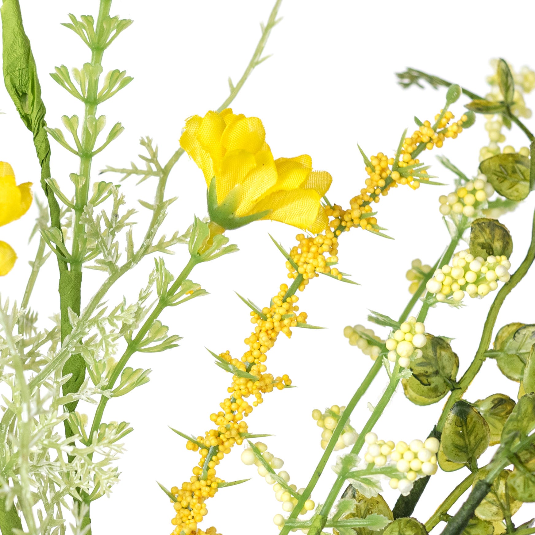 18" Fabric Wildflower Filler Pick: Yellow