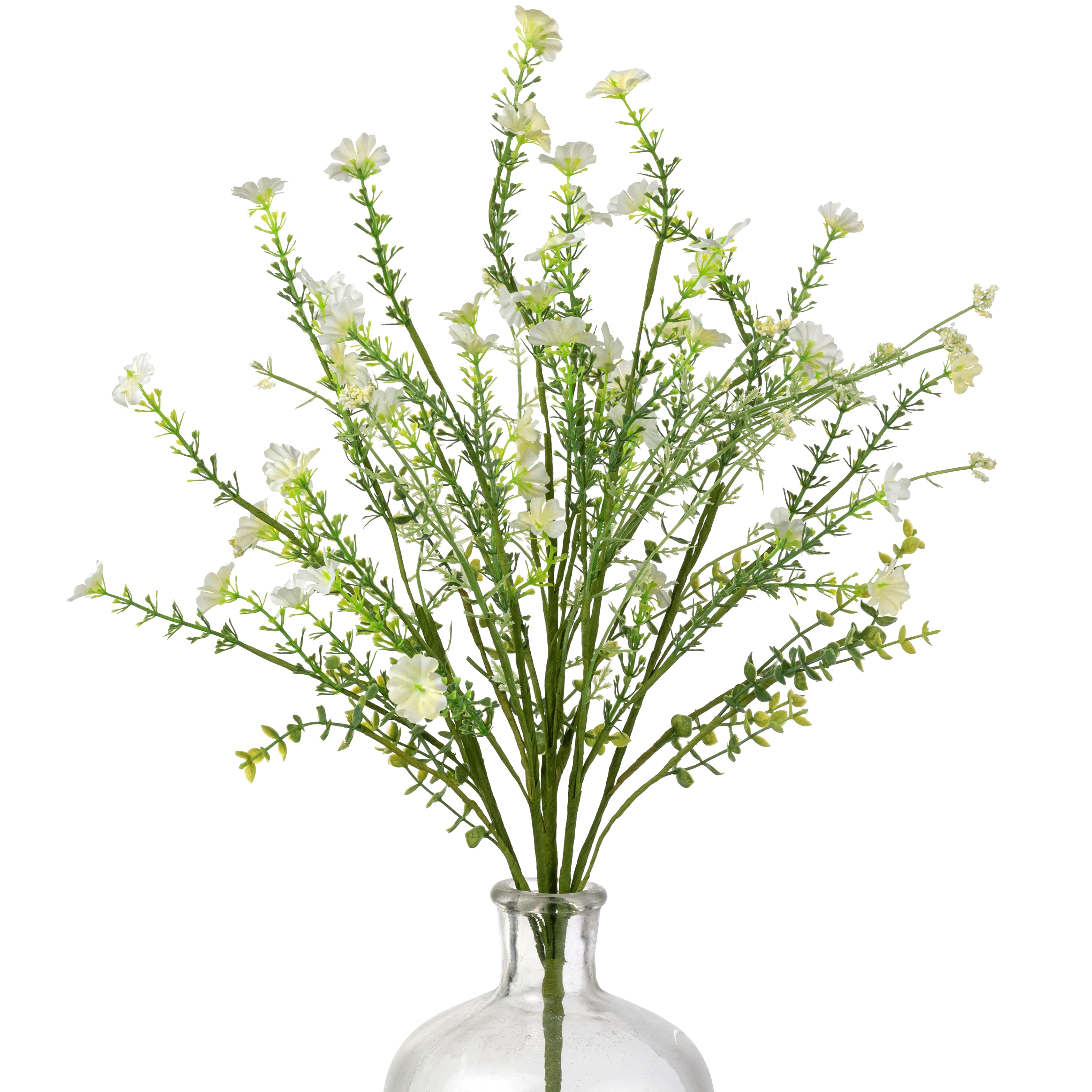 21" Fabric Wildflower Filler Spray: White