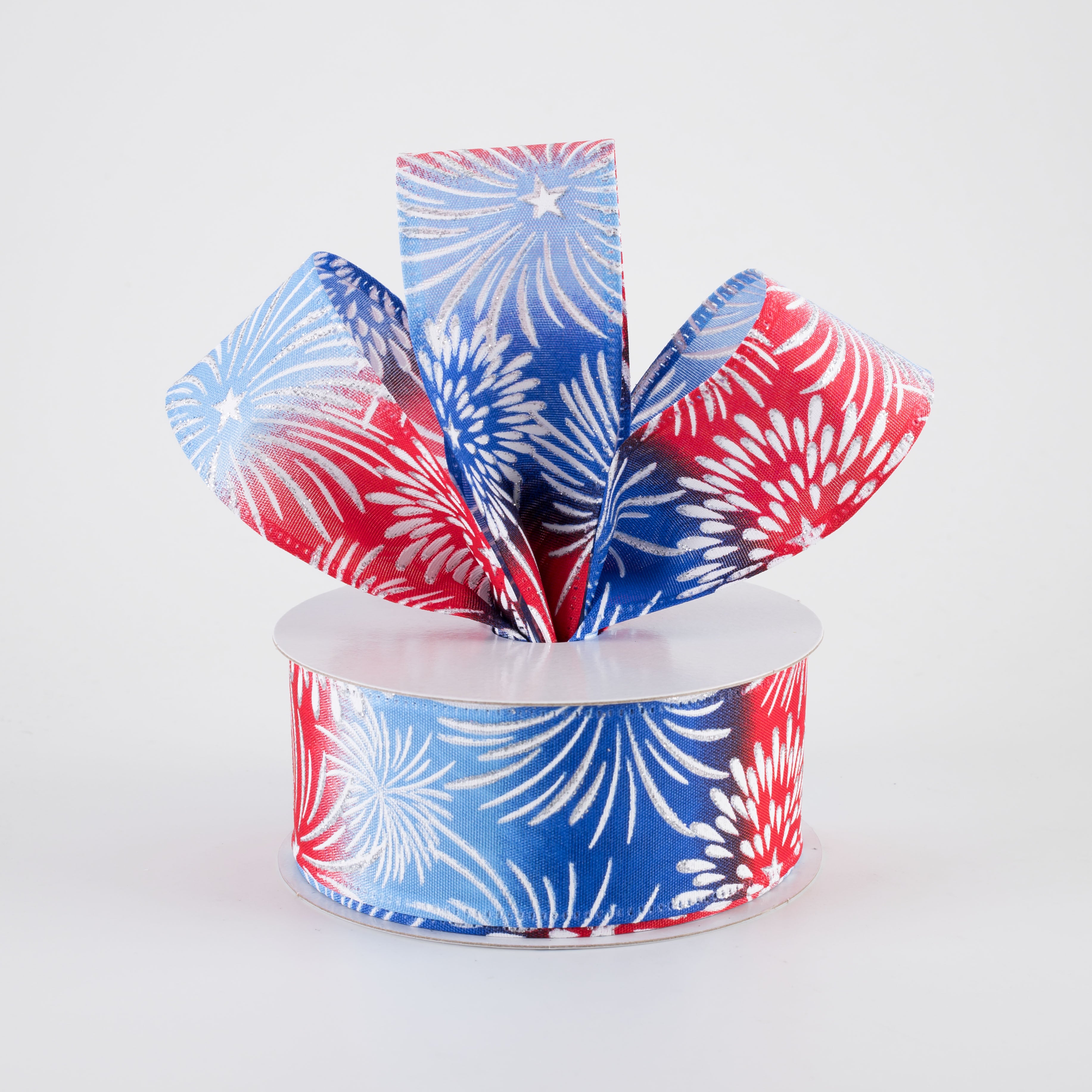 1.5" Ombré Fireworks Ribbon: Red, Blue & Light Blue (10 Yards)
