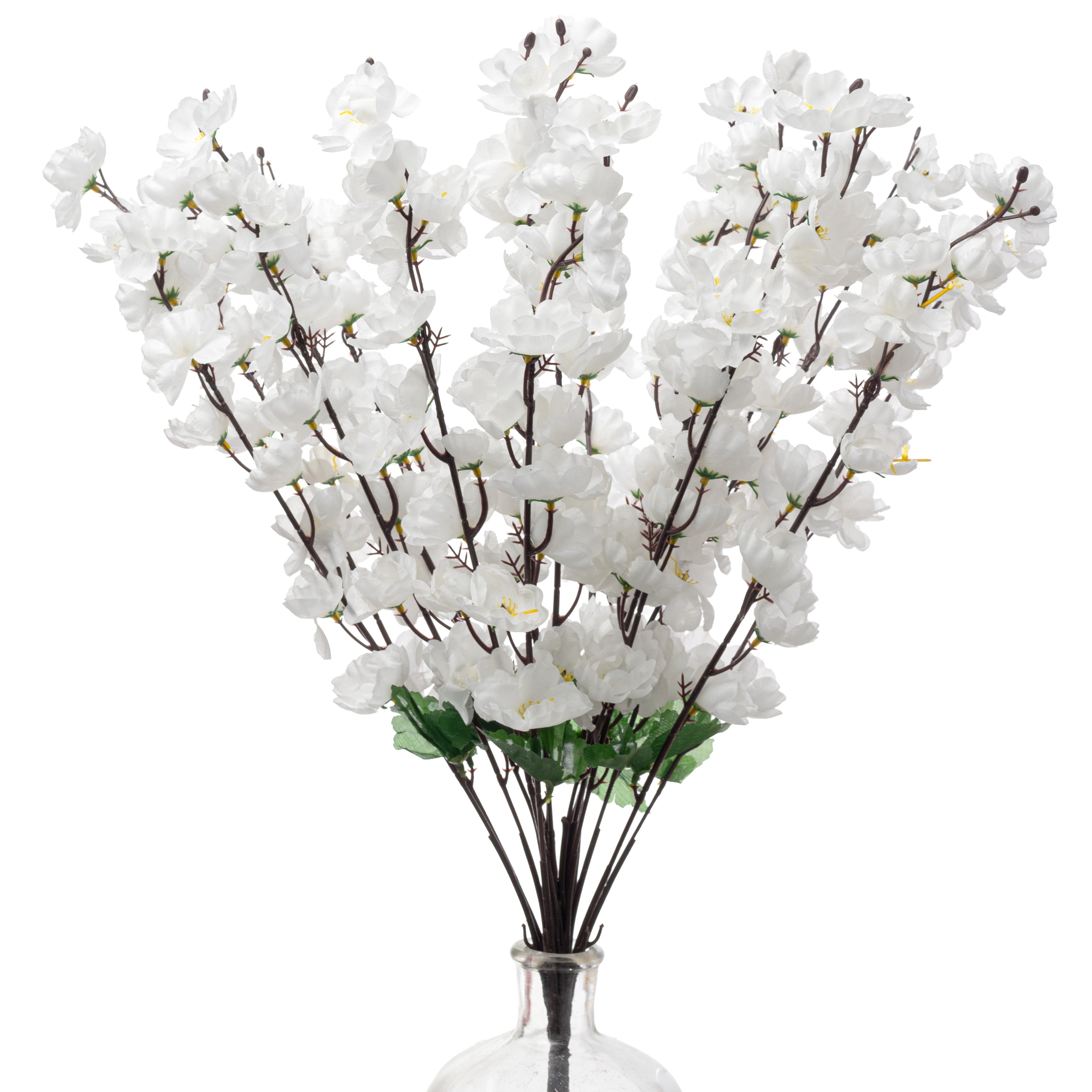 25" Cherry Blossom Bush: White (18 Stem)
