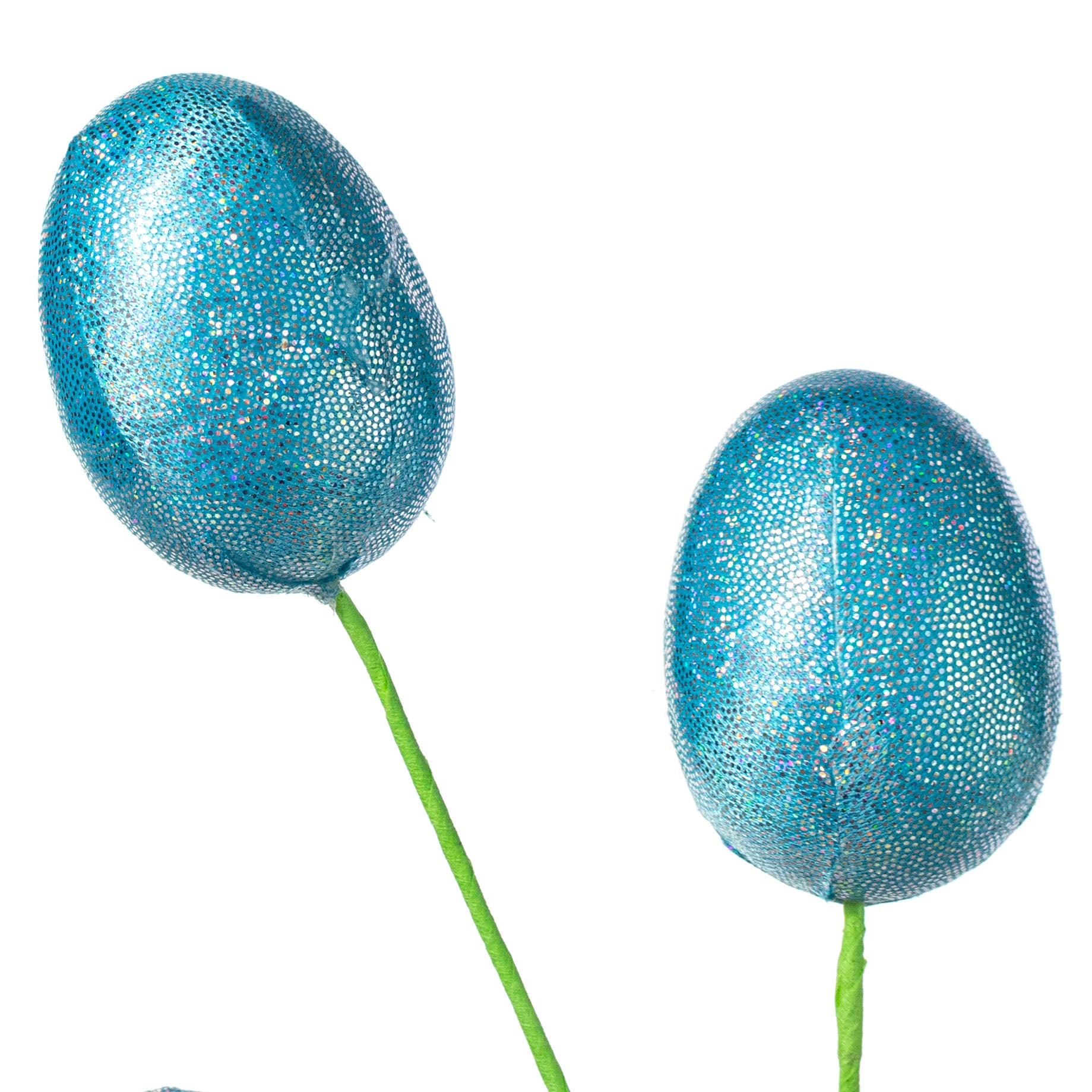 28" Polished Sequin Egg Spray: Iridescent Blue