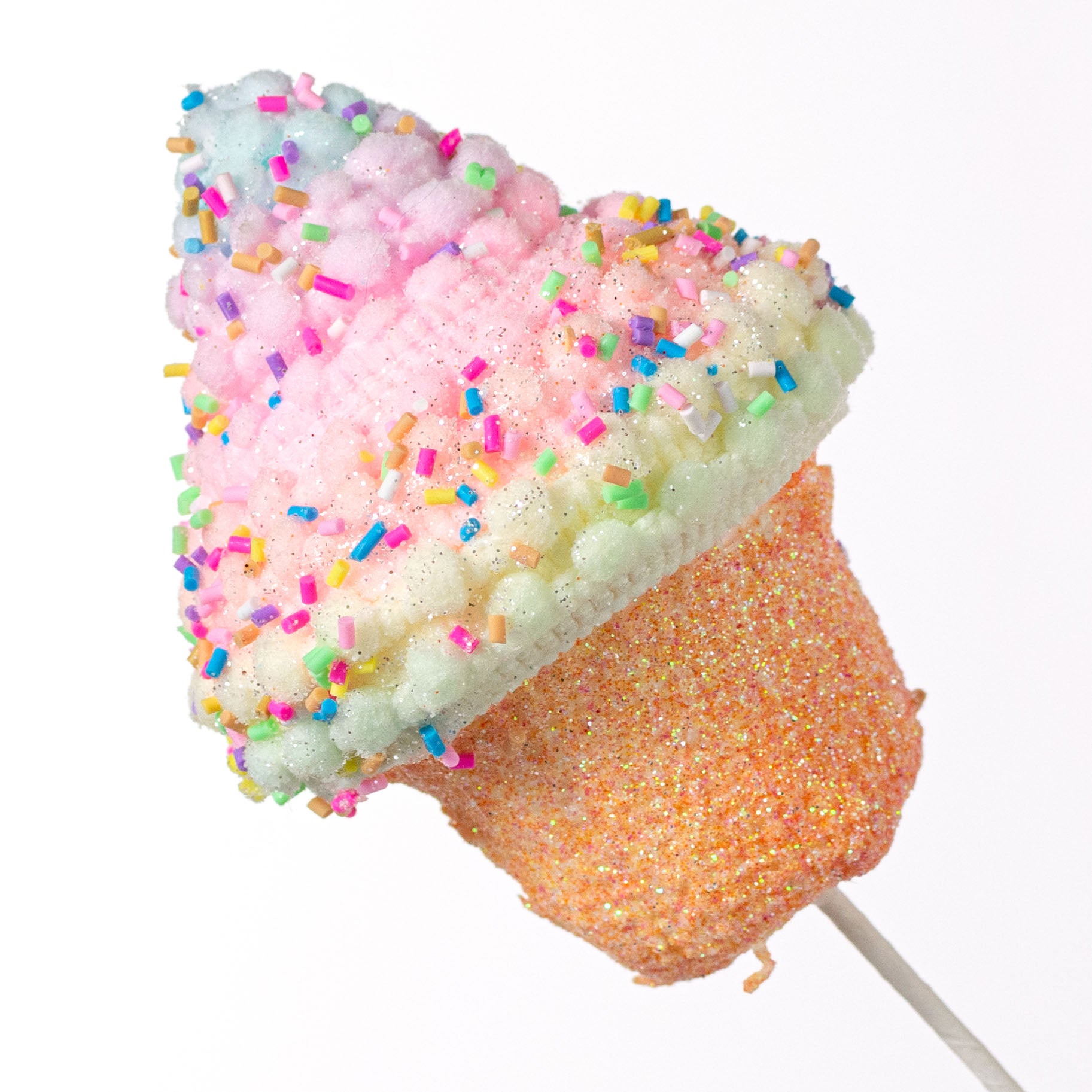 24" Puff Chenille Sprinkle Cupcake Spray: Pastel Ombre