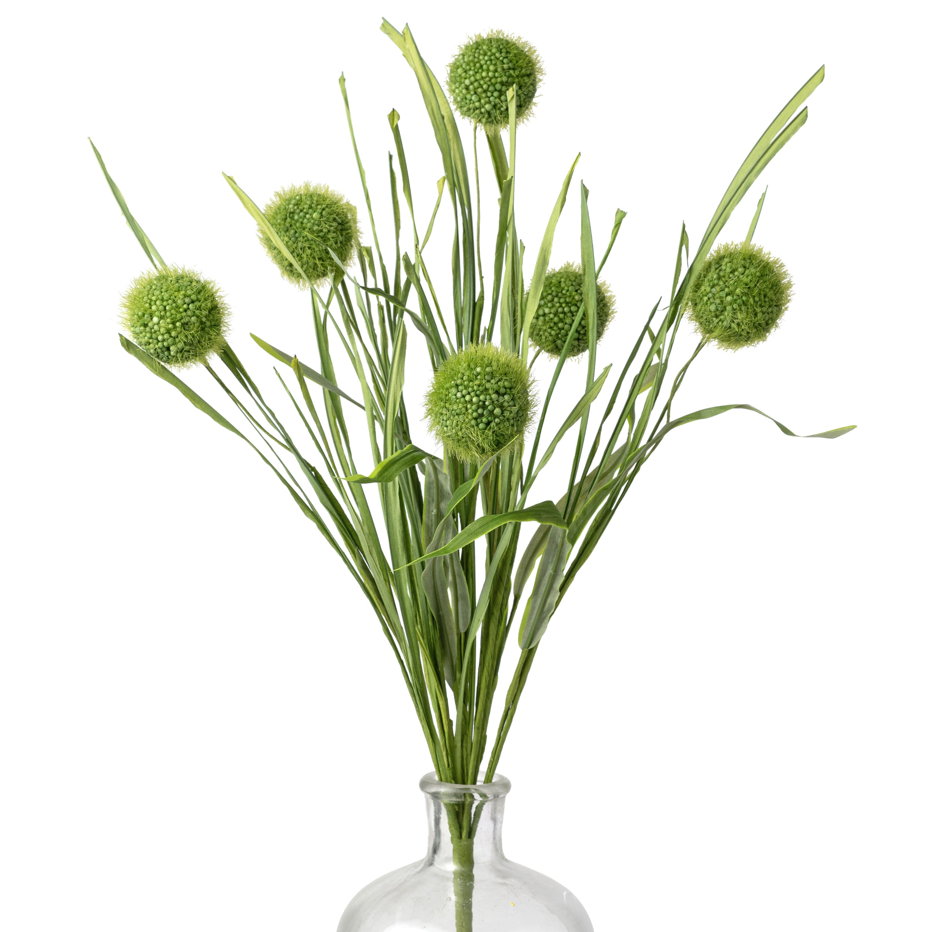 21" Pom Poms & Grass Bush: Green