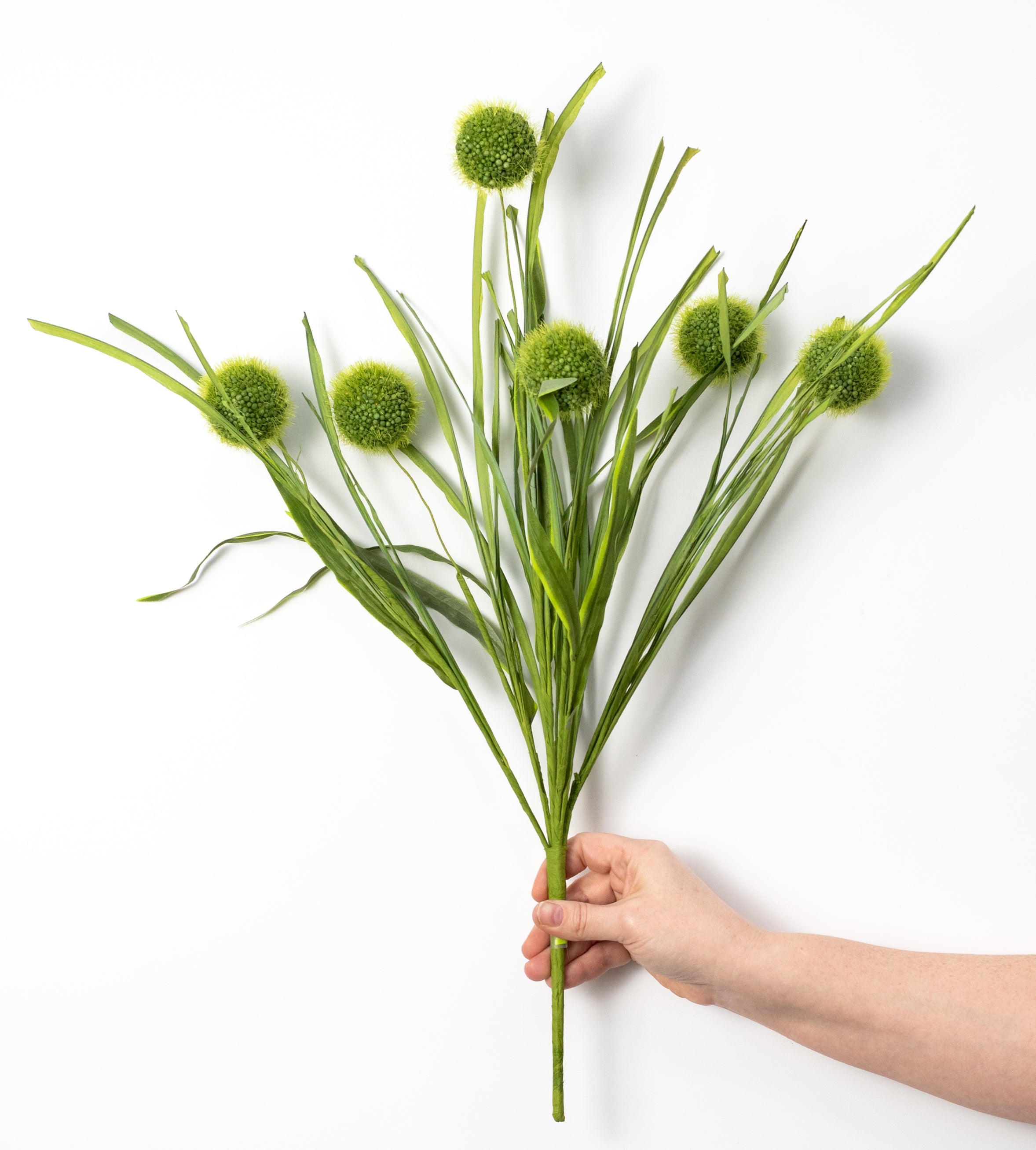 21" Pom Poms & Grass Bush: Green
