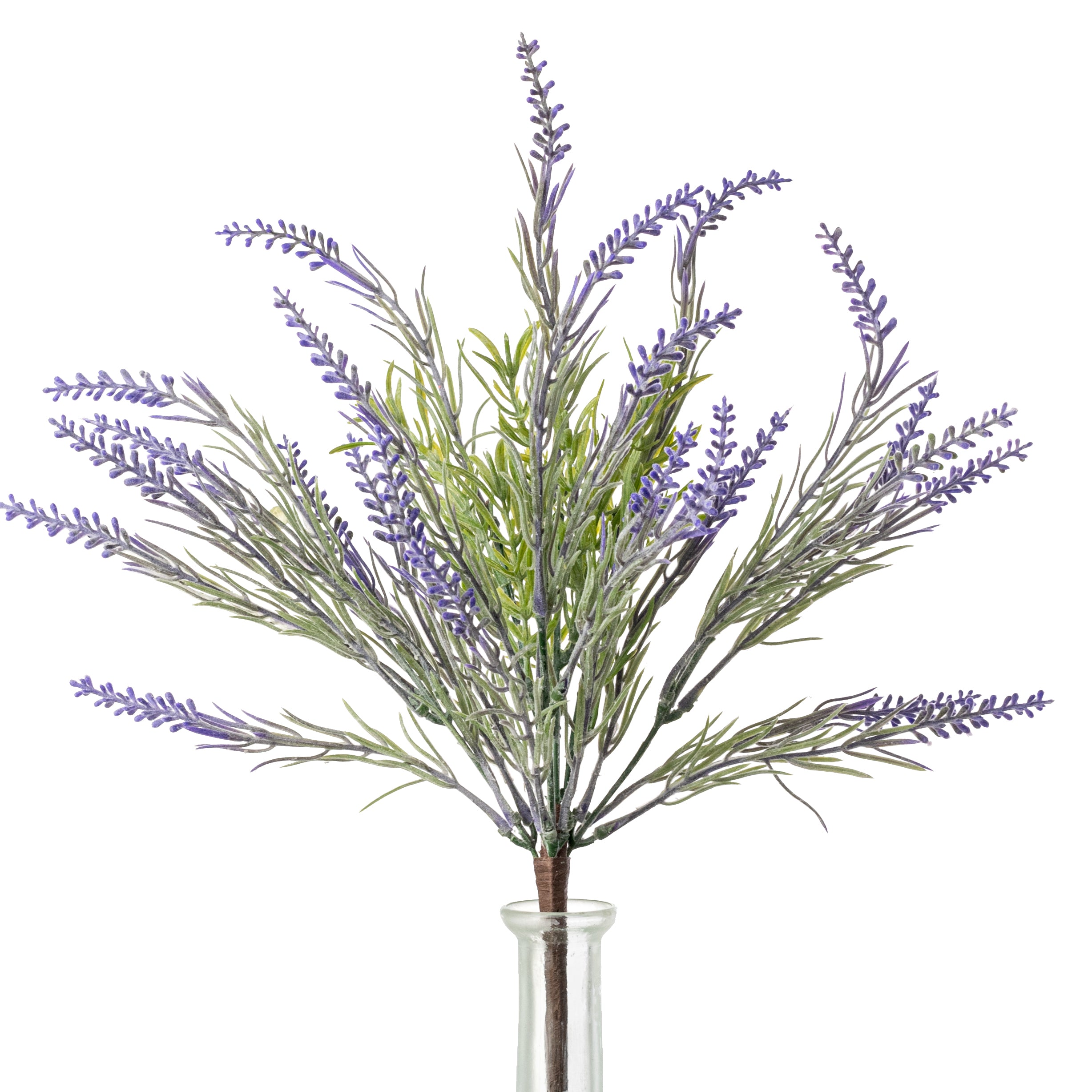 15" Flocked French Lavender Bush