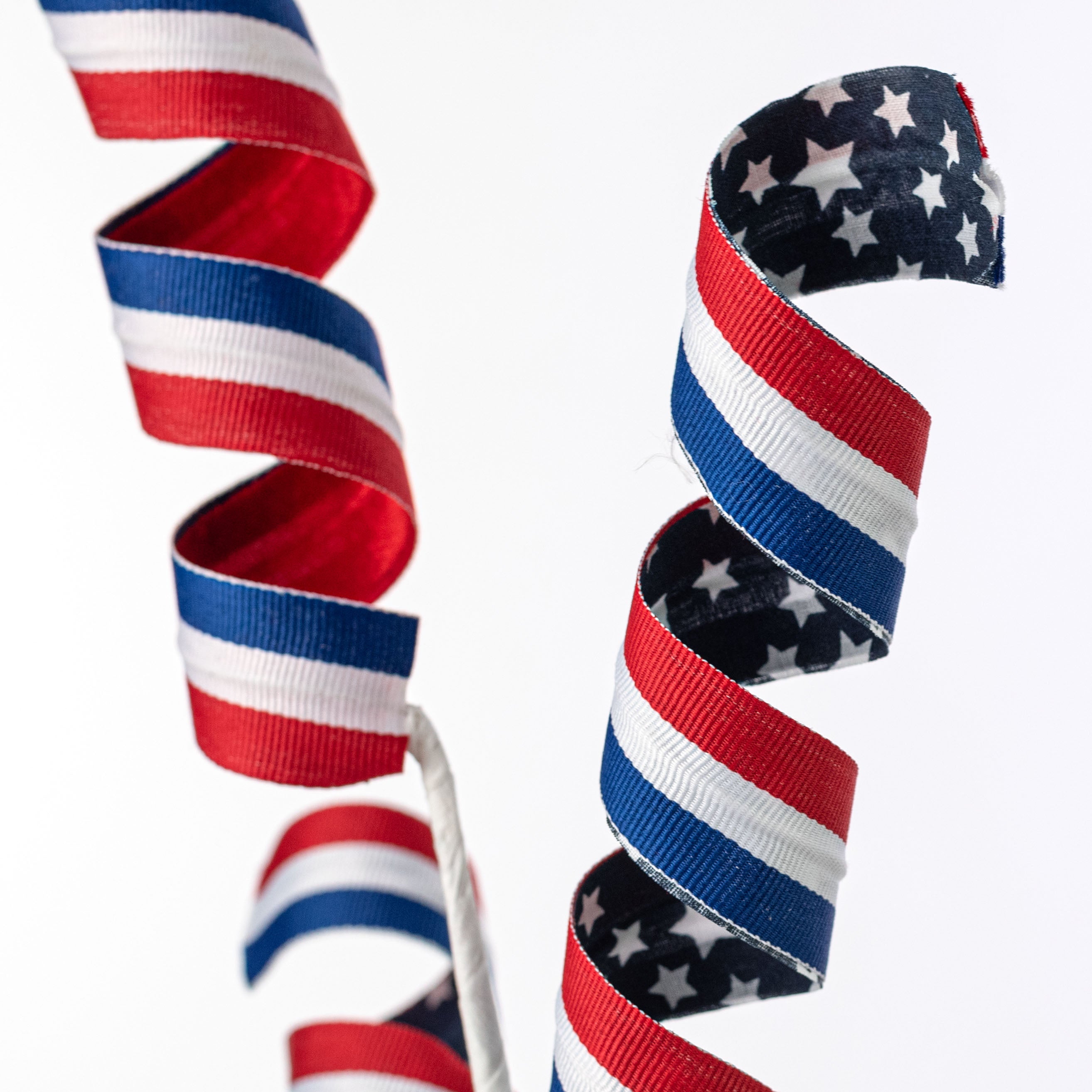 28" Stars & Stripes Patriotic Frizzy Curly Spray