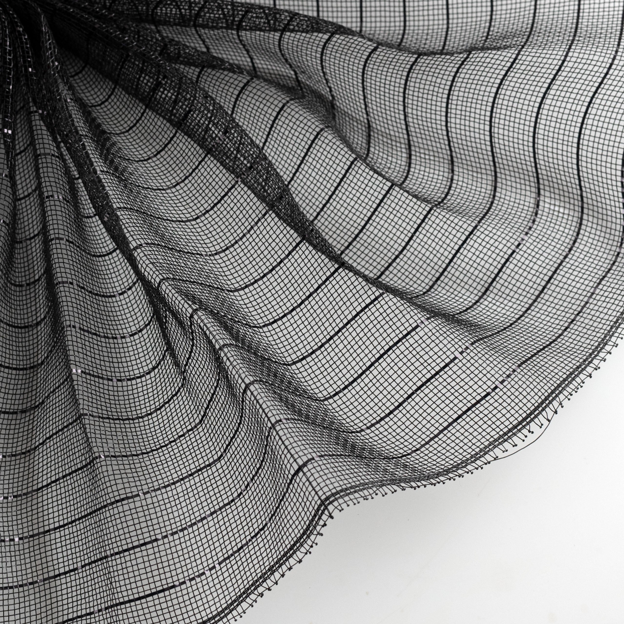 10" Metallic Fine Weave Deco Mesh: Black