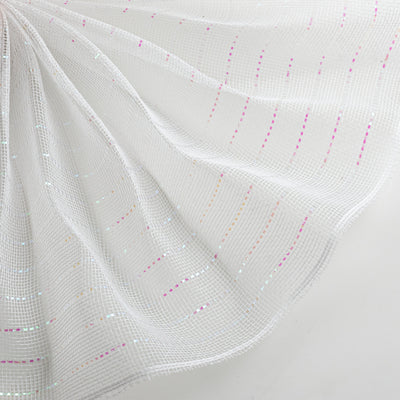 10" Iridescent Fine Weave Deco Mesh: White