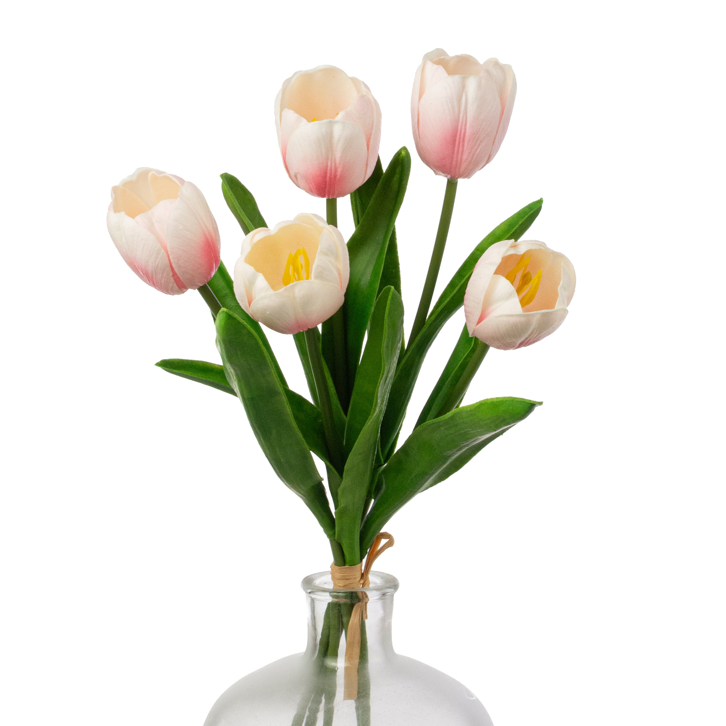 21" Large Soft Touch Tulip Flower Bundle: Light Pink (5)