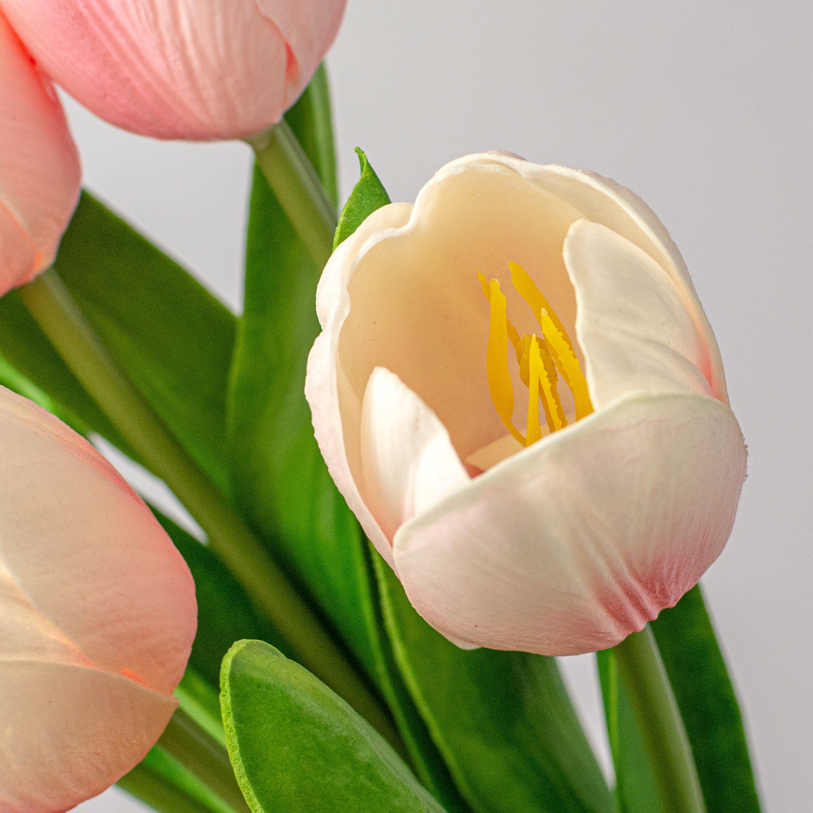 21" Large Soft Touch Tulip Flower Bundle: Light Pink (5)