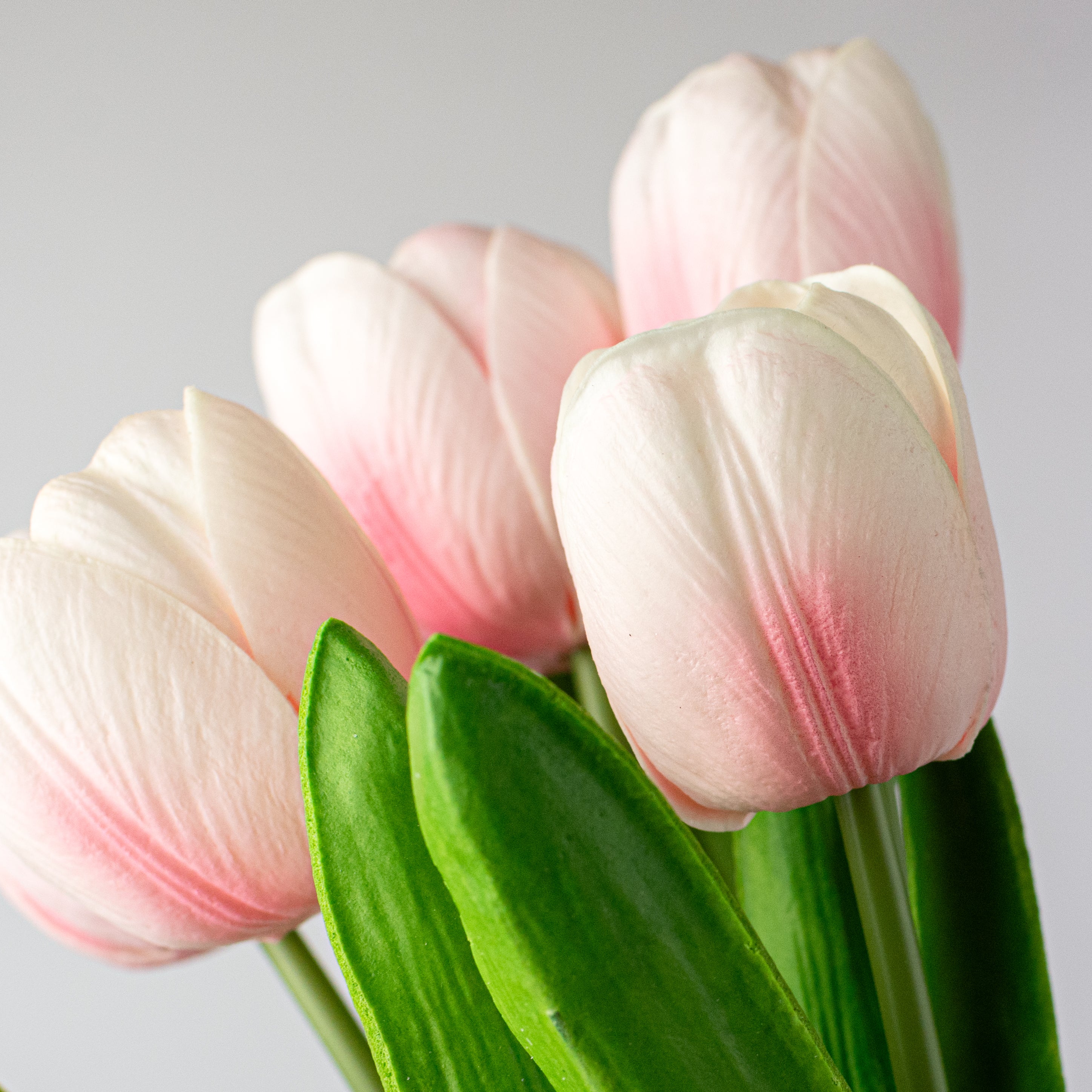 21" Large Soft Touch Tulip Flower Bundle: Light Pink (5)