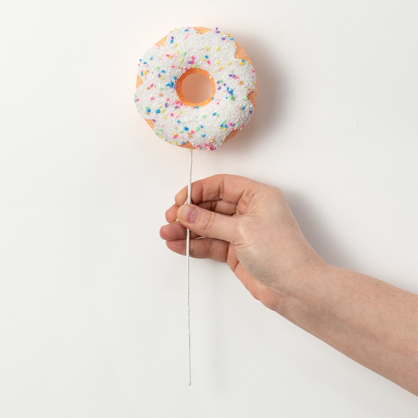 12" Doughnut with Icing & Sprinkles Pick