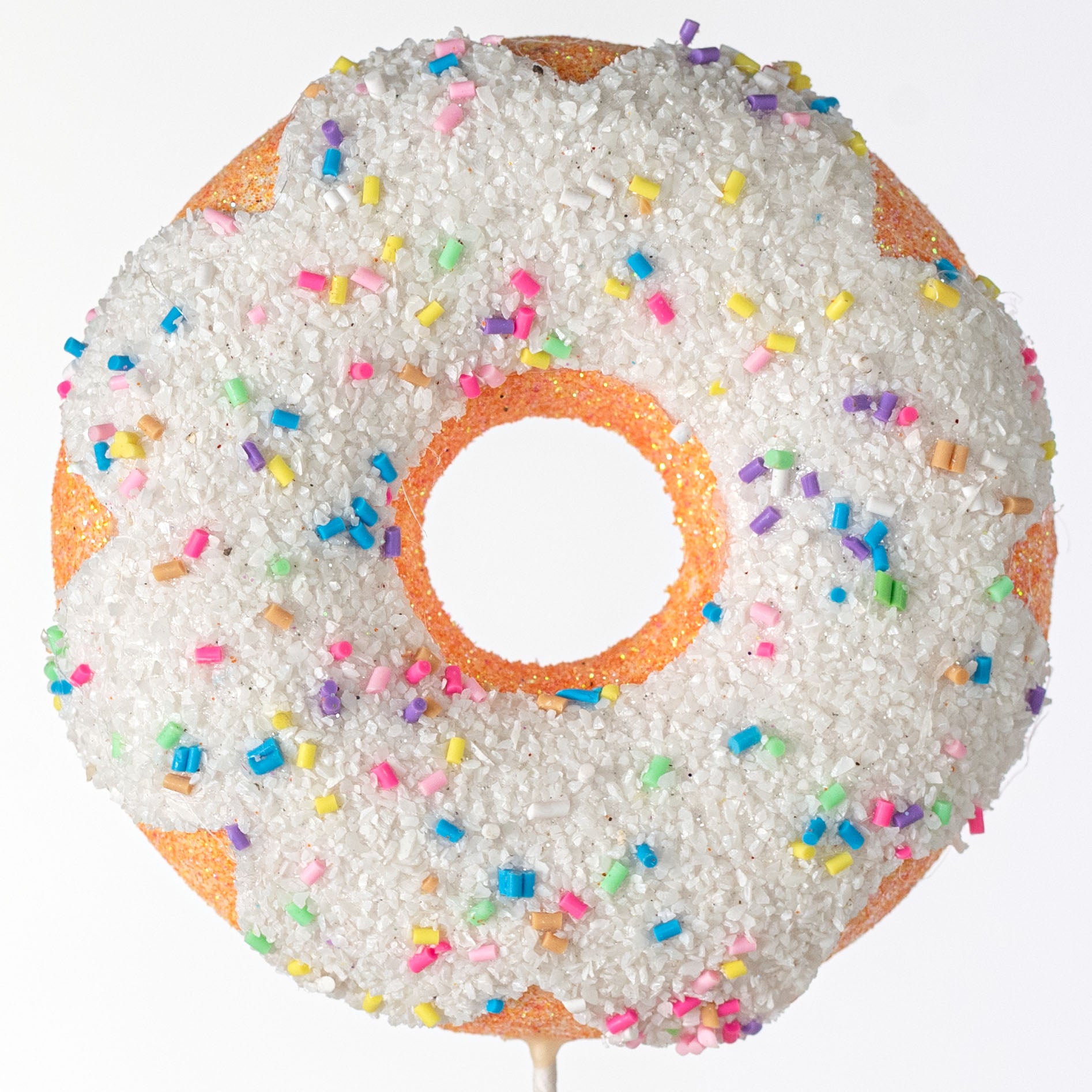 12" Doughnut with Icing & Sprinkles Pick