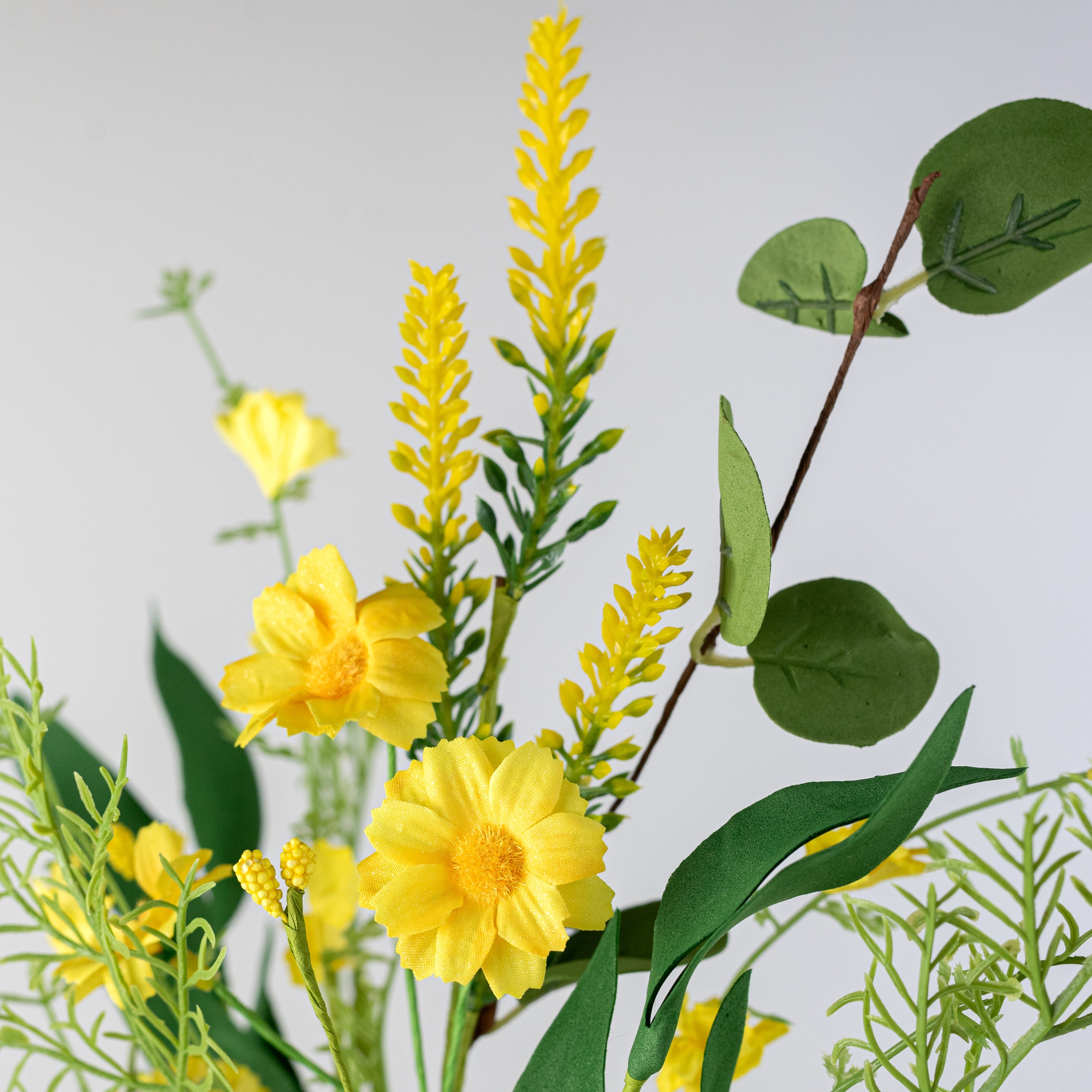 19" Wild Daylily & Leaves Spray: Yellow