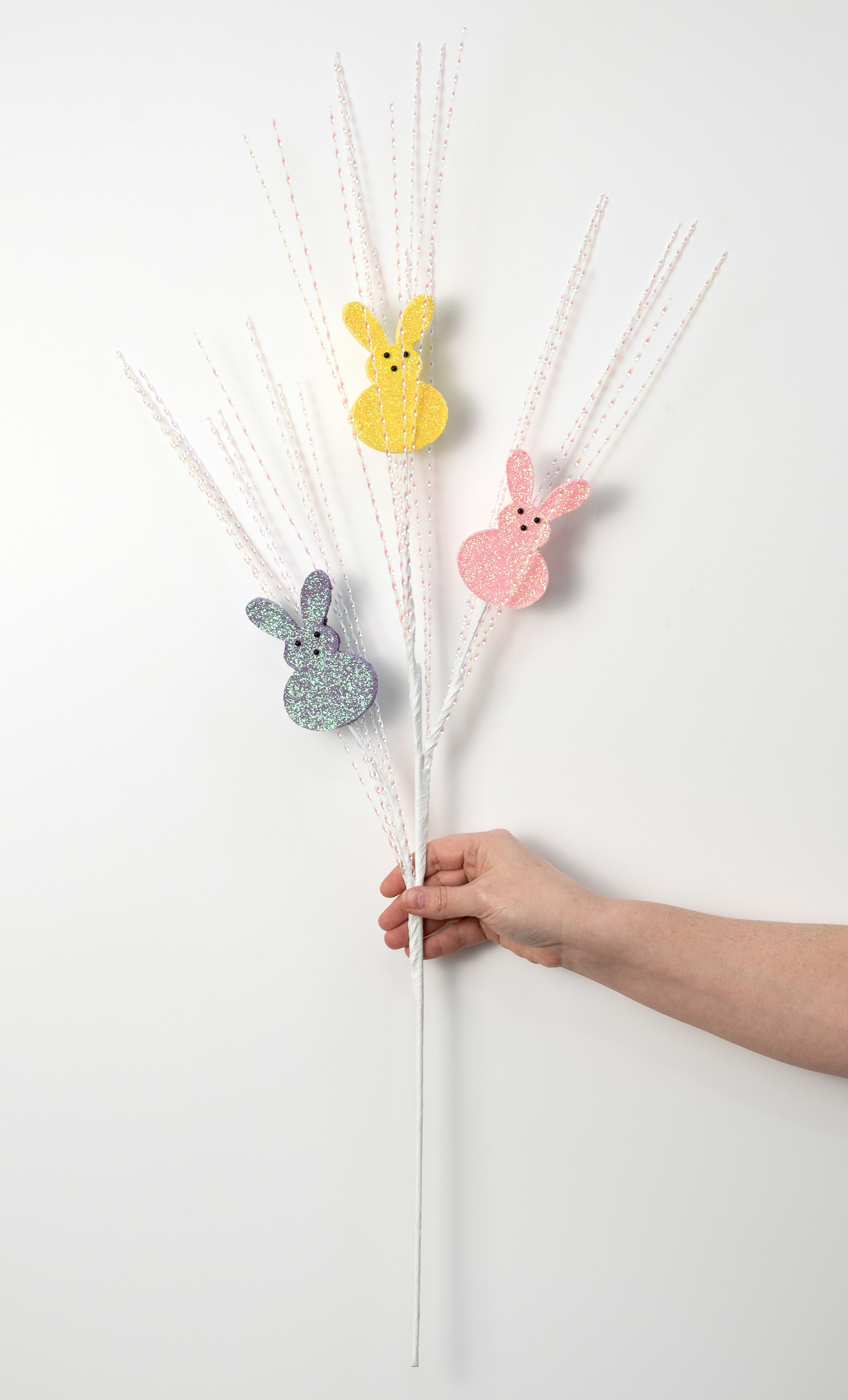 29" Marshmallow Easter Bunny Spray: Iridescent Pastel