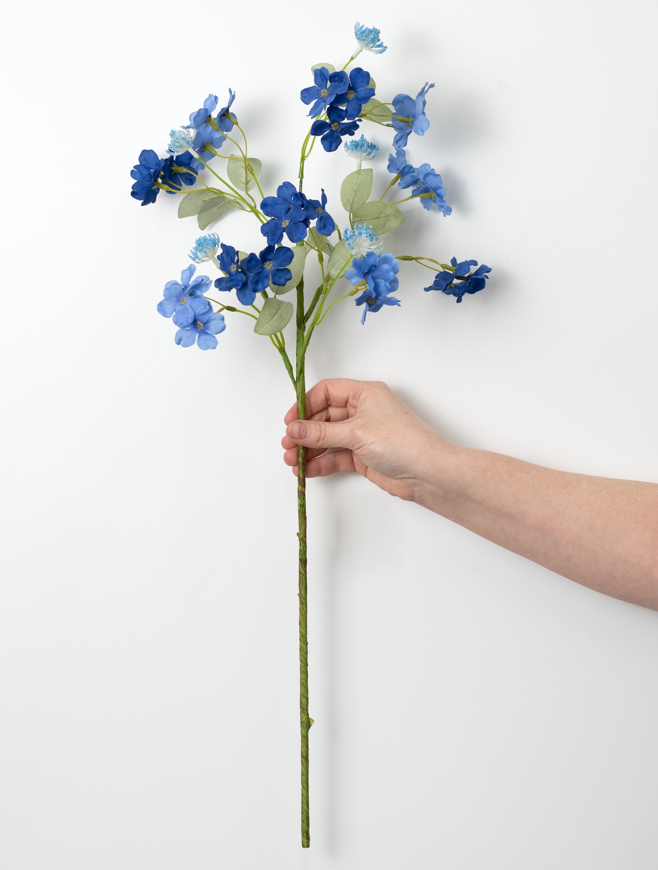 25" Plum Blossom Spray: Blue