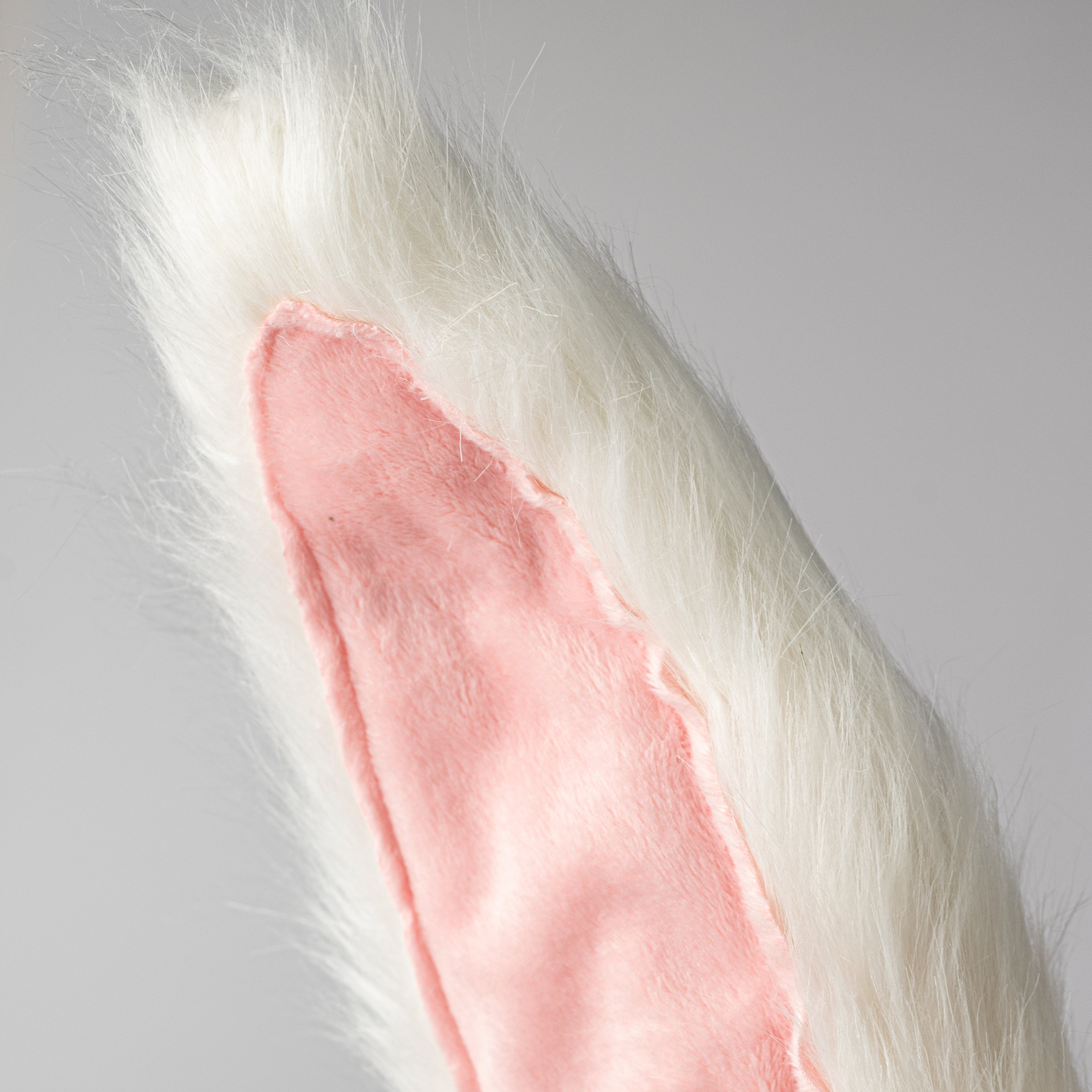 24" Plush Bunny Ears Pick: White & Pink