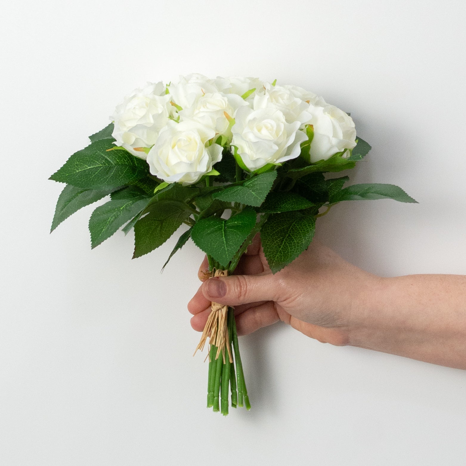 10" Melanie Rose Bouquet: Cream (12 Stem)