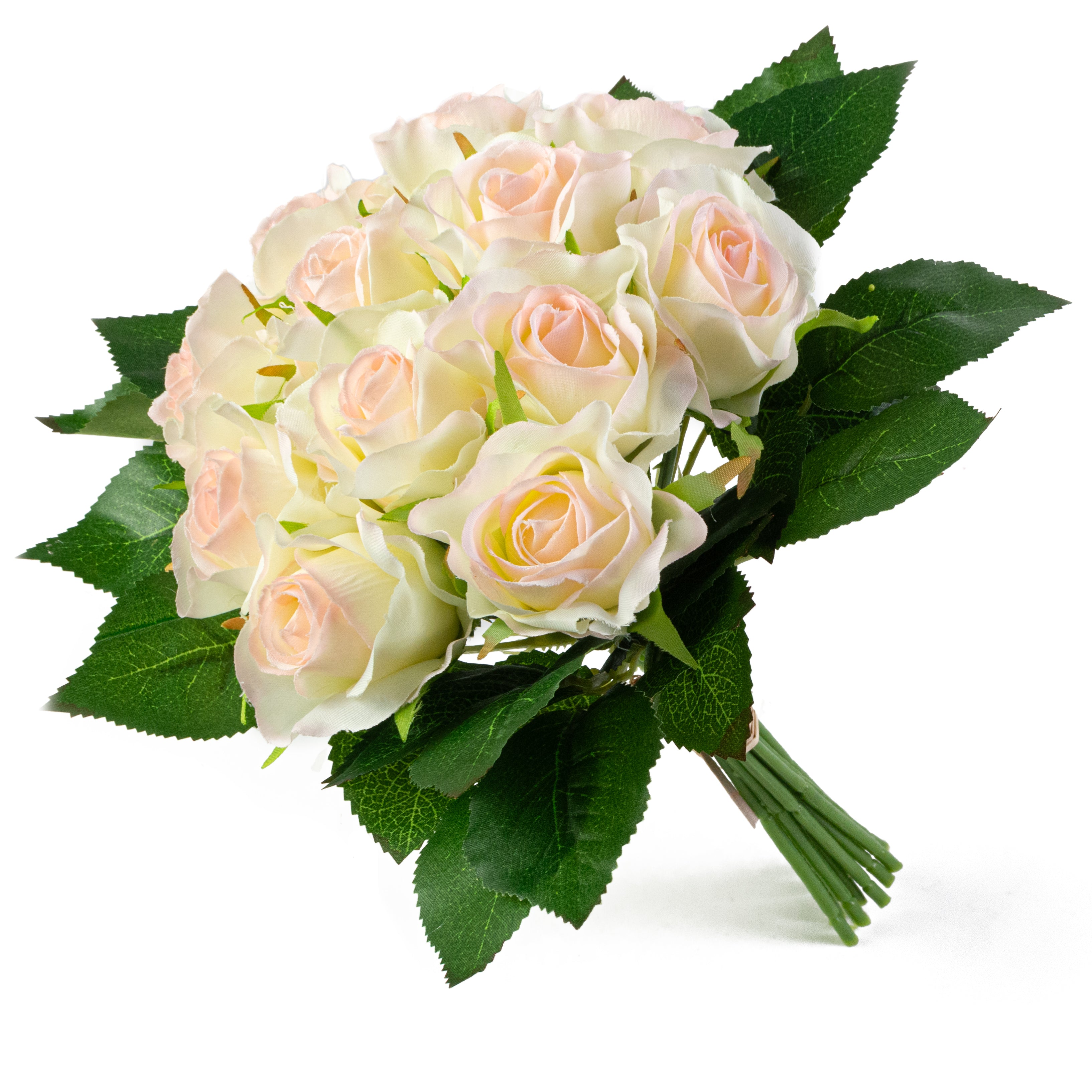 10" Melanie Rose Bouquet: Cream & Pink (12 Stem)