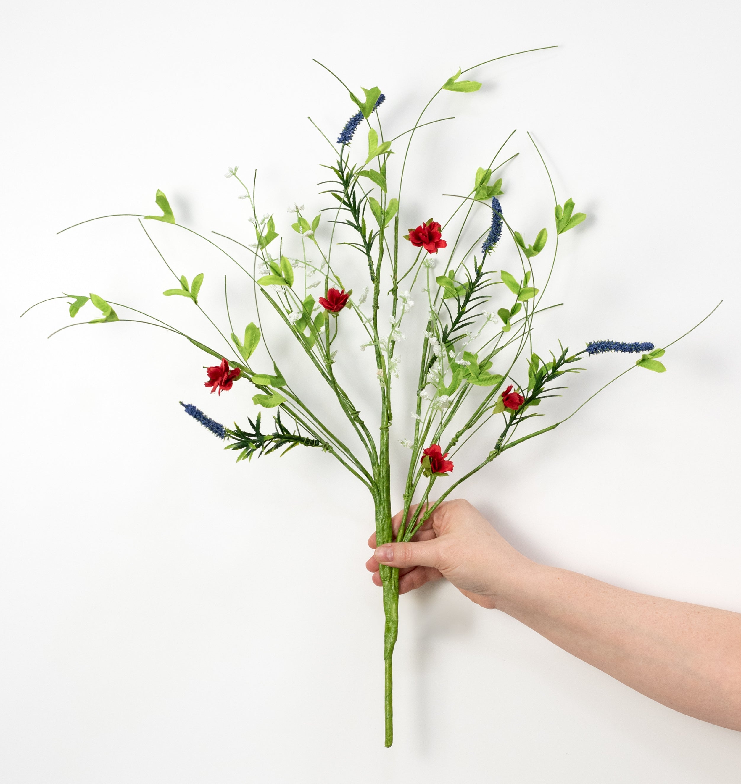 18" Wispy Wildflower Filler Pick: Red, White & Blue
