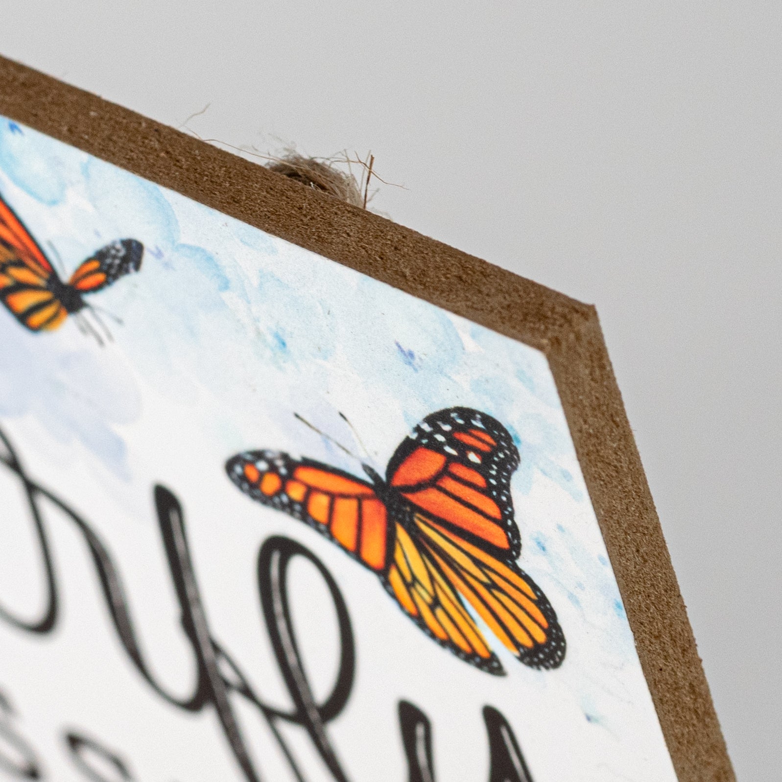 12" Wooden Sign: Monarch Butterfly Crossing