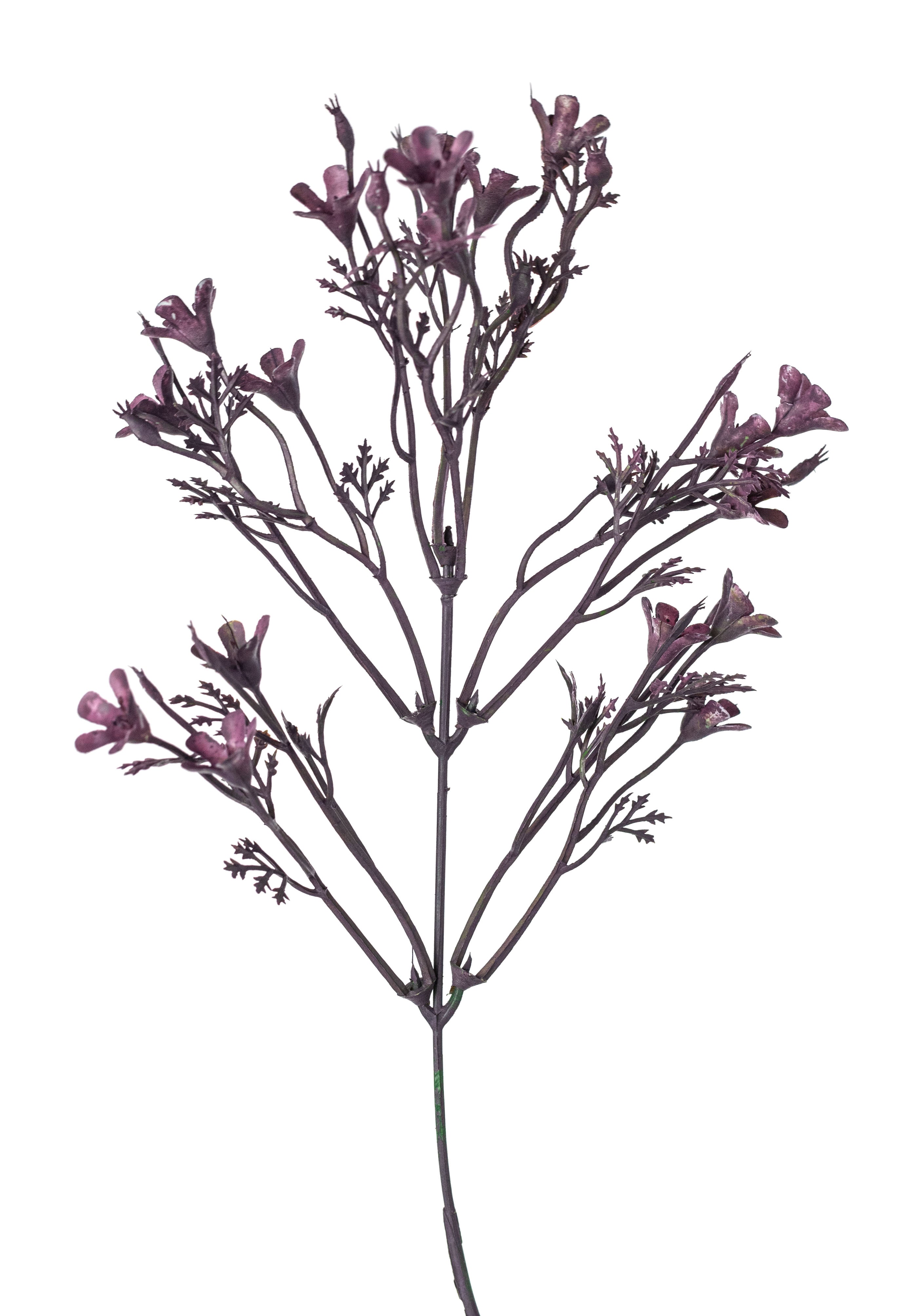 14" Plastic Wax Flower Bush: Purple