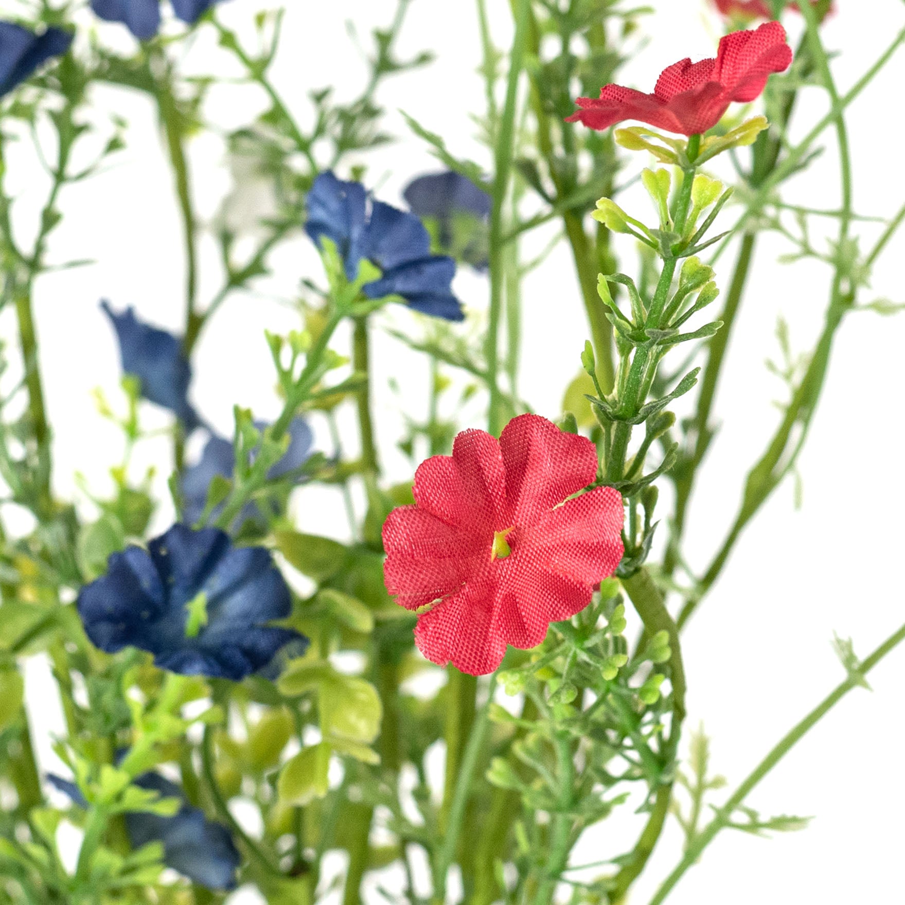 21" Fabric Wildflower Filler Spray: Red, White & Blue