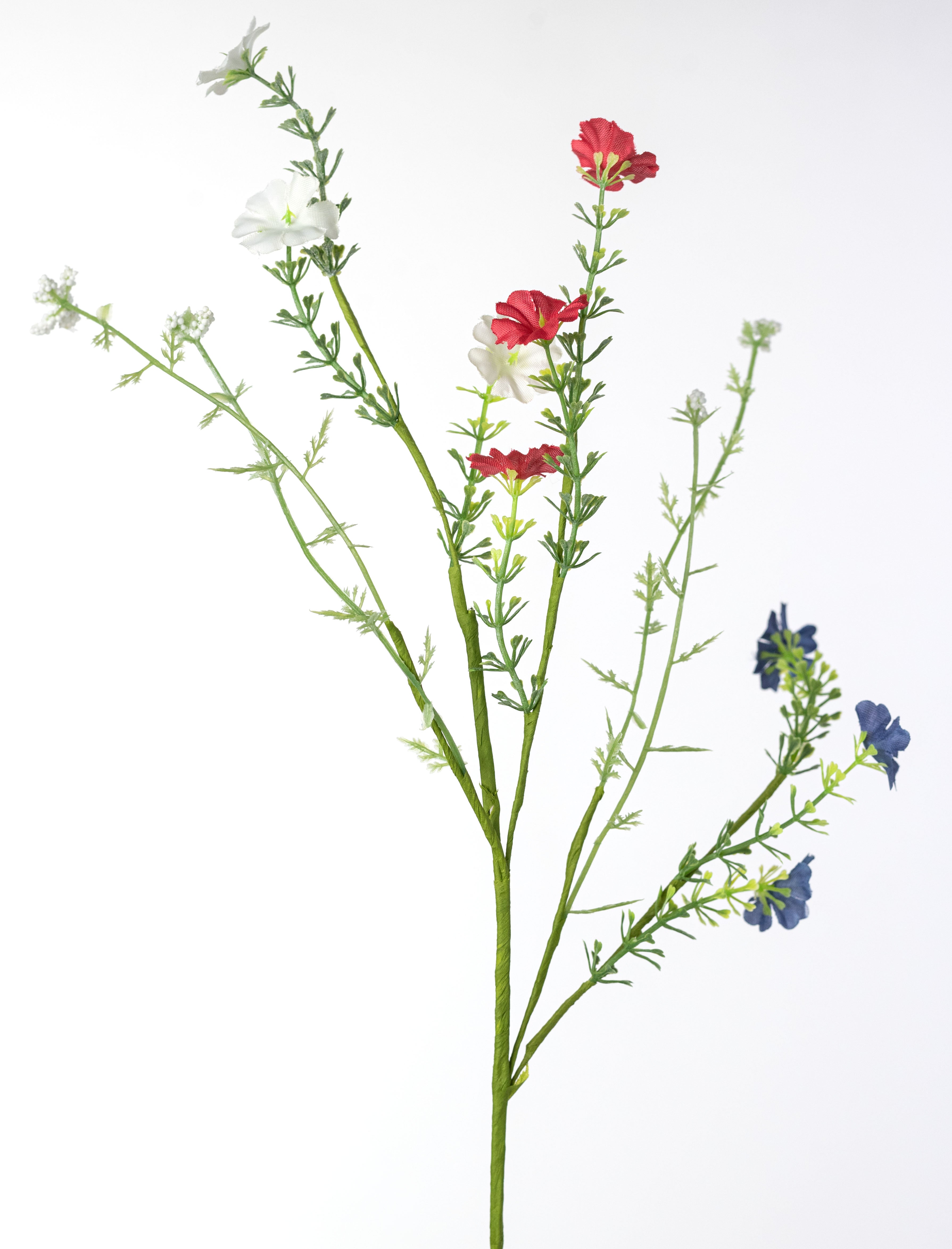 21" Fabric Wildflower Filler Spray: Red, White & Blue