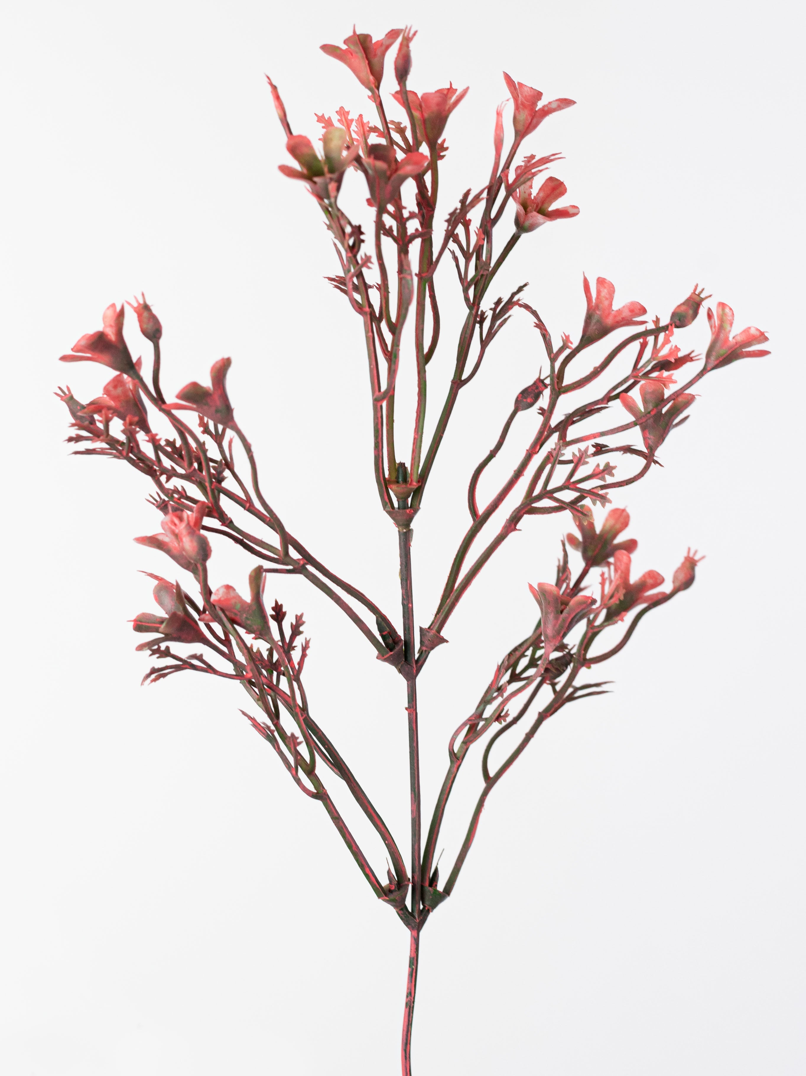 14" Plastic Wax Flower Bush: Pink