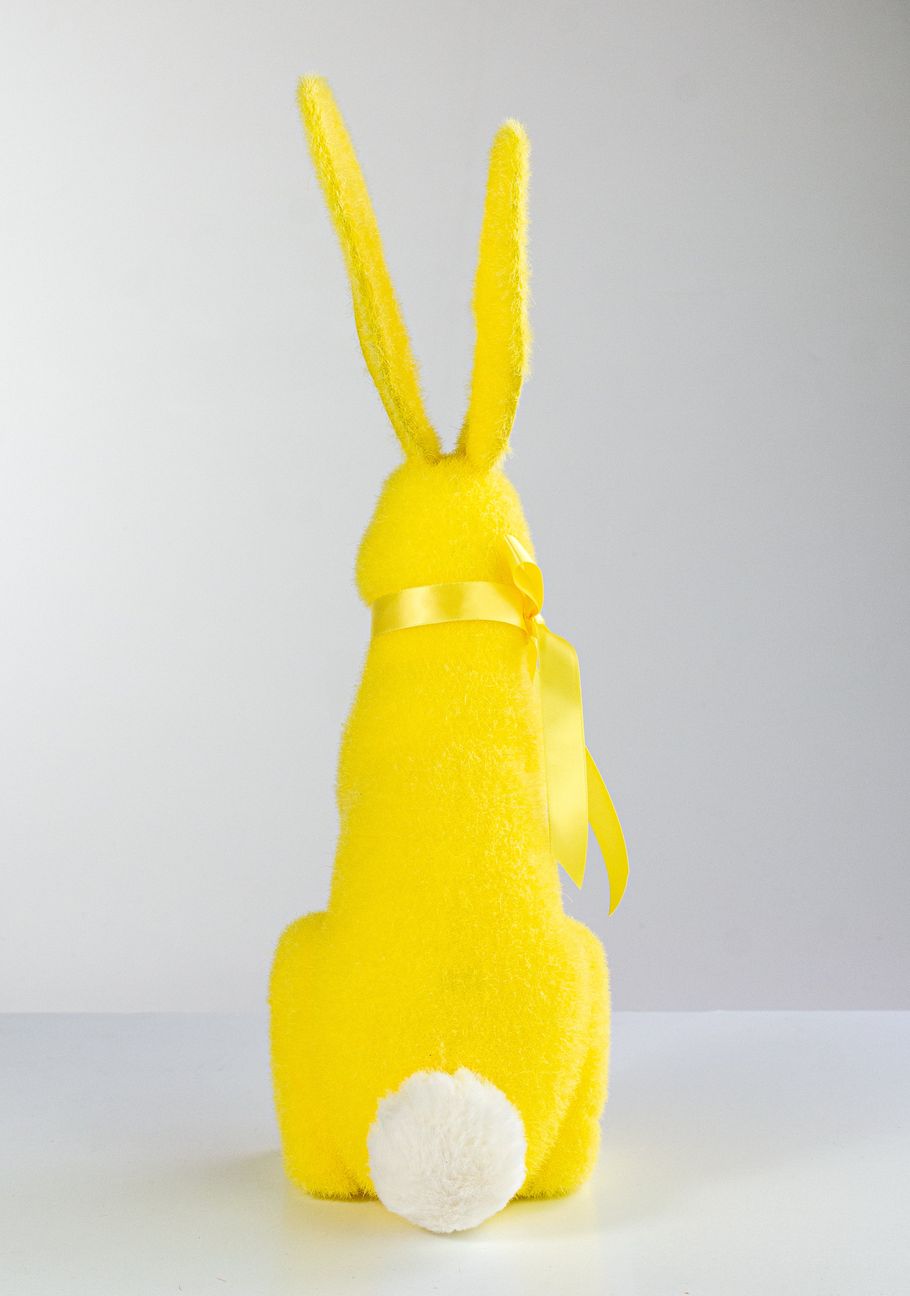 20" Flocked Easter Rabbit: Yellow