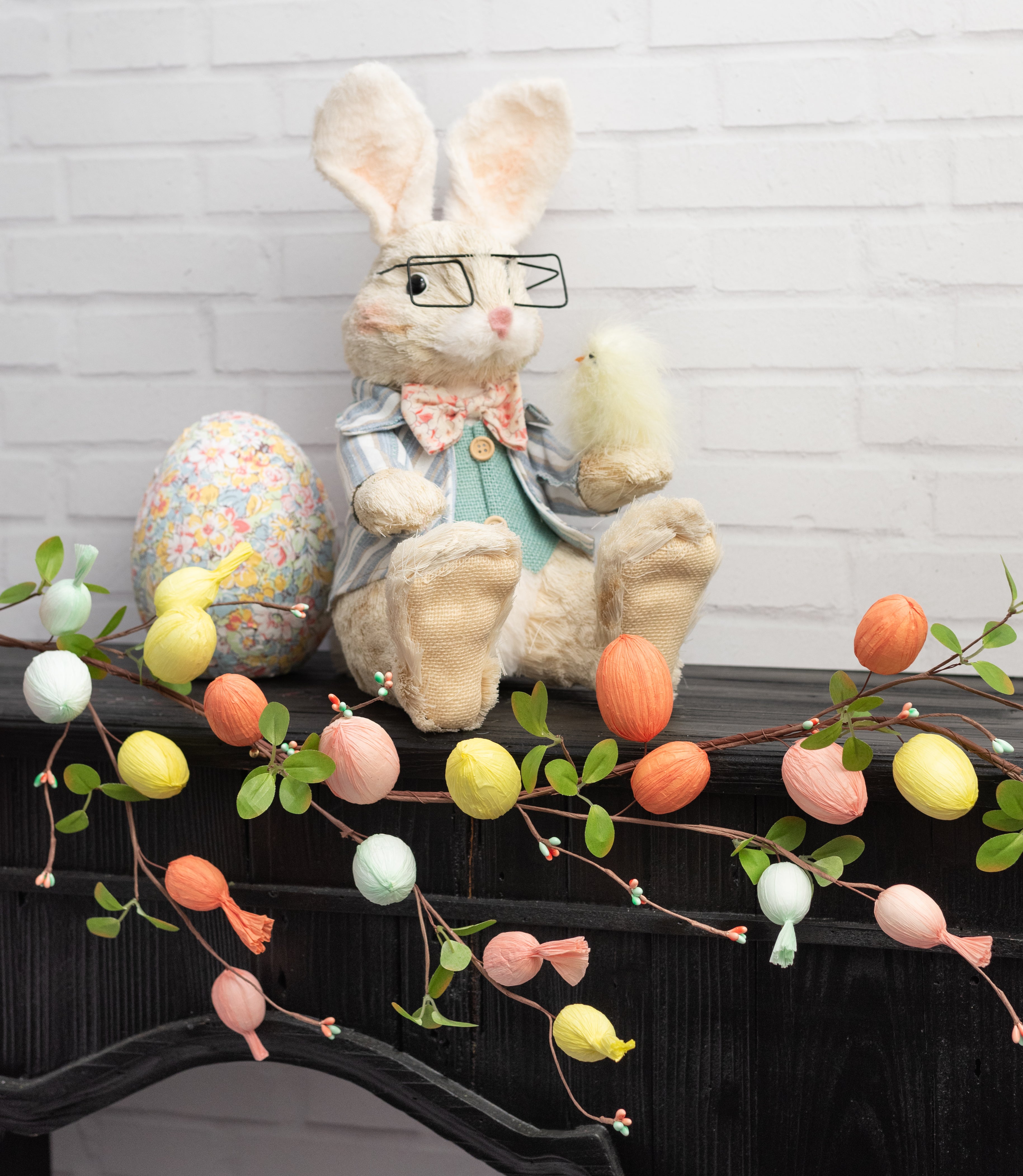 74" Paper Easter Eggs & Leaves Garland